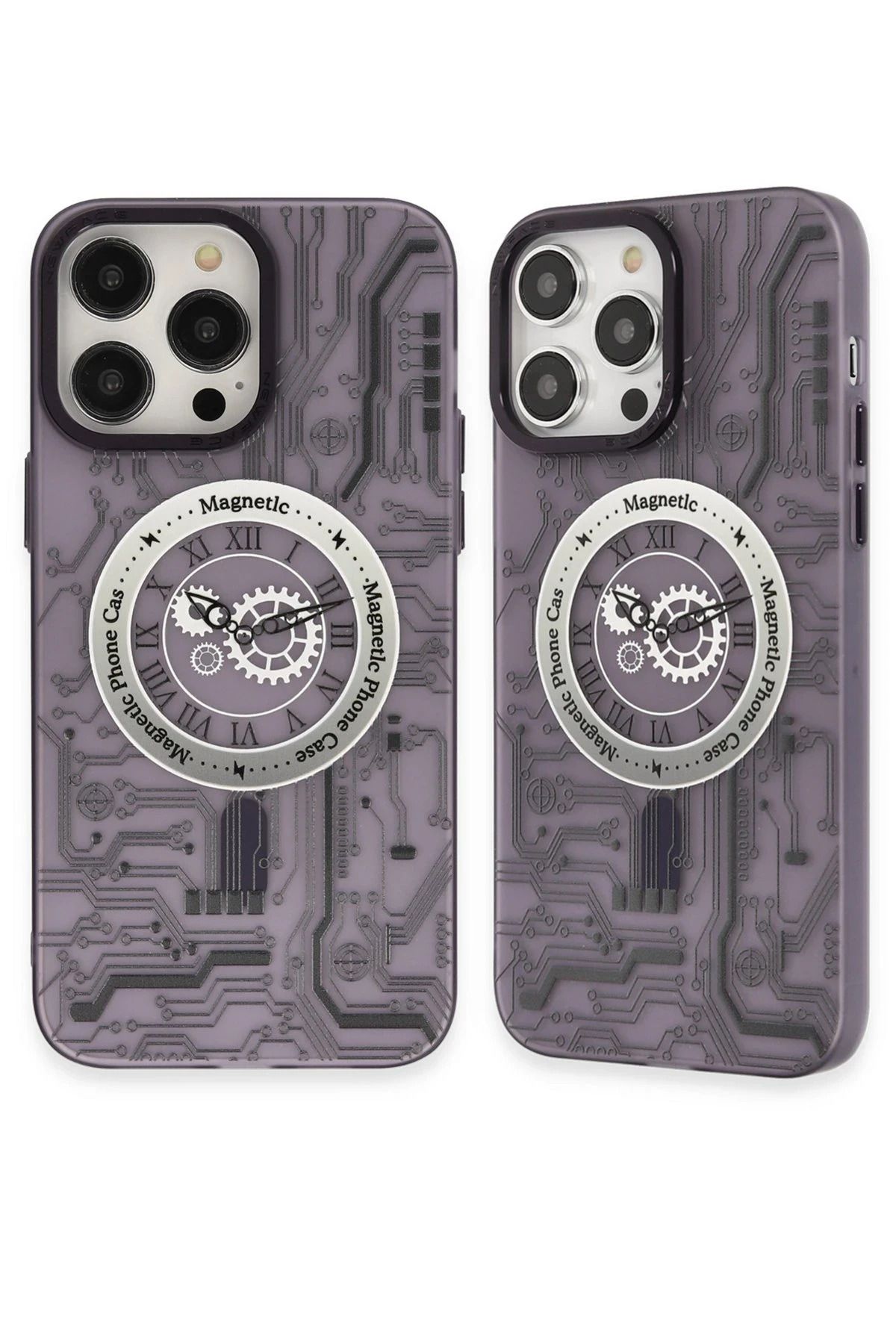 NewFace iPhone 14 Pro Kılıf Apollo Magneticsafe Desenli Kapak - Apollo Mor - 5 BSTMY