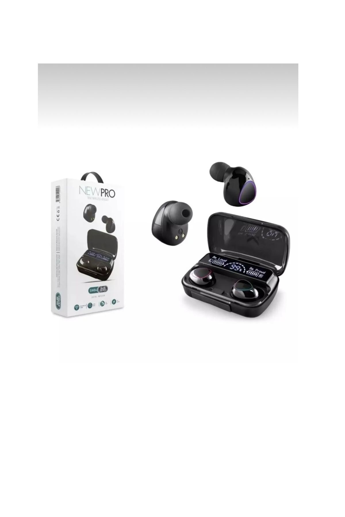 abnturk SW84 Kulak İçi Tws Powerbanklı Bluetooth Led Göstergeli Çift Ses Mikrofon Kablosuz Kulaklık