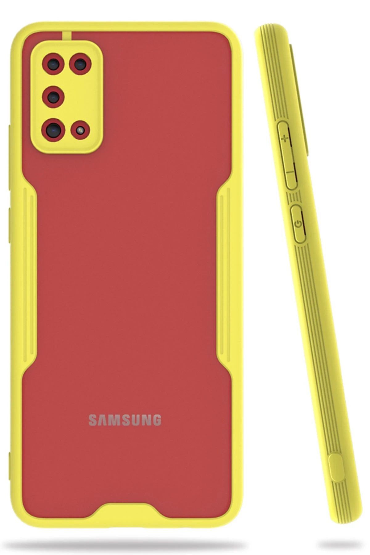 NewFace Samsung Galaxy A02S Kılıf Platin Silikon - Sarı BSTMY