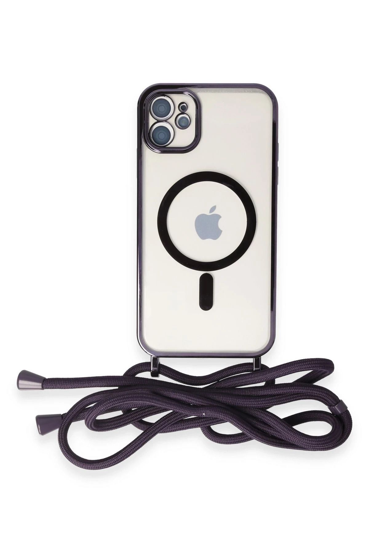 NewFace iPhone 11 Kılıf Divo Lazer Askılı Magsafe Kapak - Derin Mor FERRG
