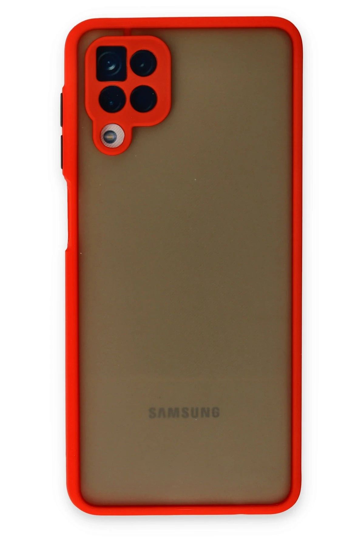 NewFace Samsung Galaxy A12 Kılıf Montreal Silikon Kapak - Kırmızı LZWDR