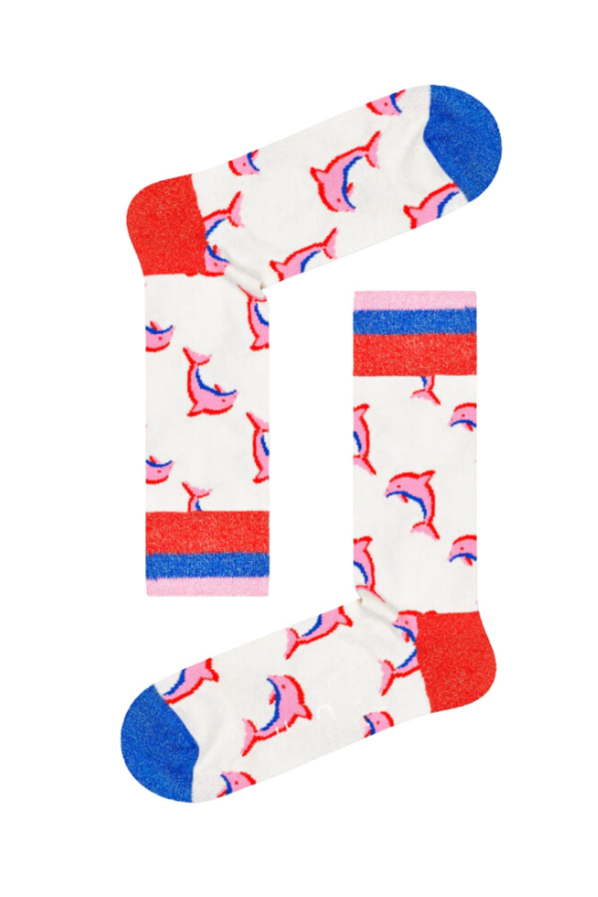 Shuttle Park Özel Seri Happy Fish Renkli Socks Yunus Desenli Eğlenceli Tasarım Tarz Soket Dikişsiz Çorap