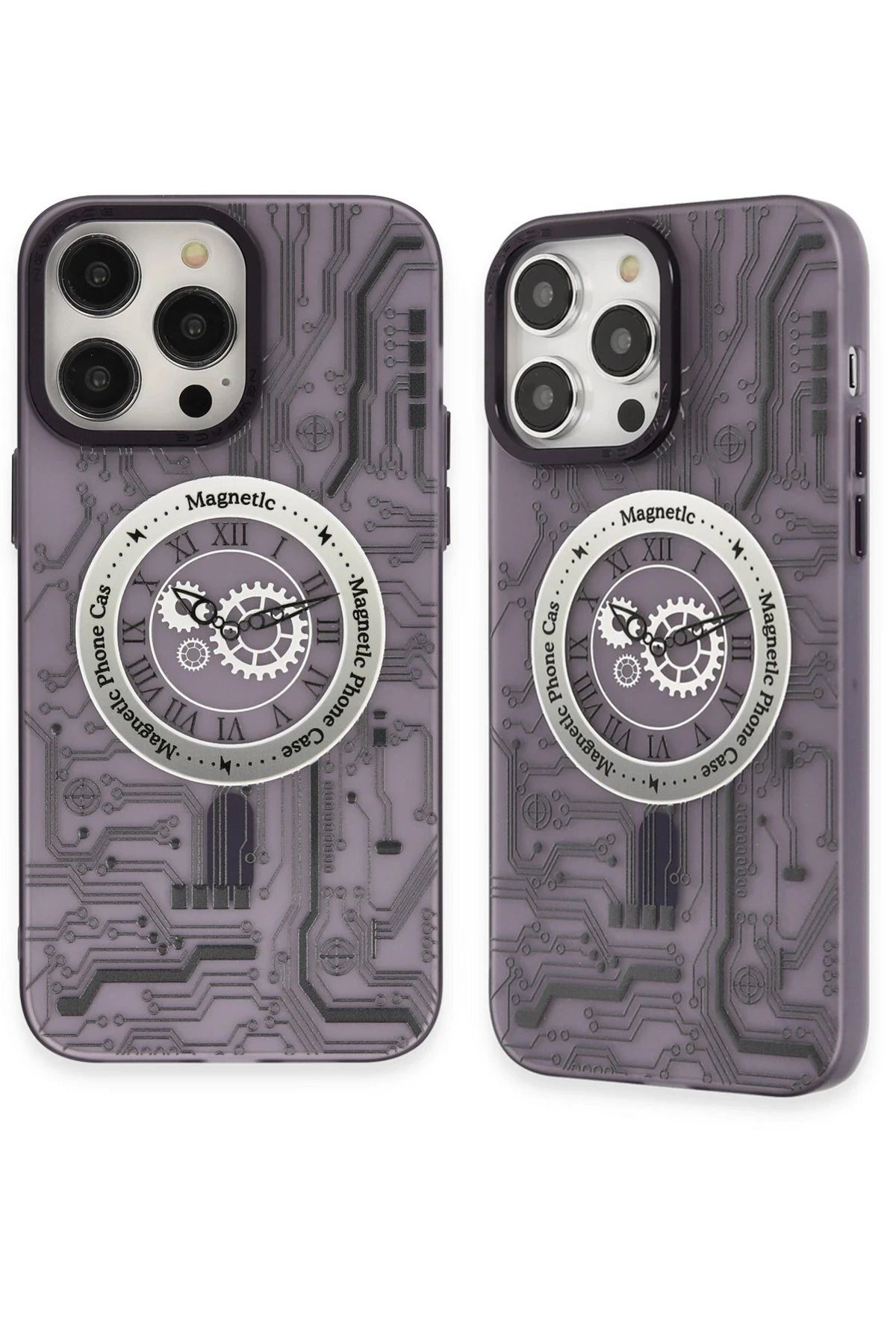 NewFace iPhone 14 Pro Max Kılıf Apollo Magneticsafe Desenli Kapak - Apollo Mor - 5 BSTMY