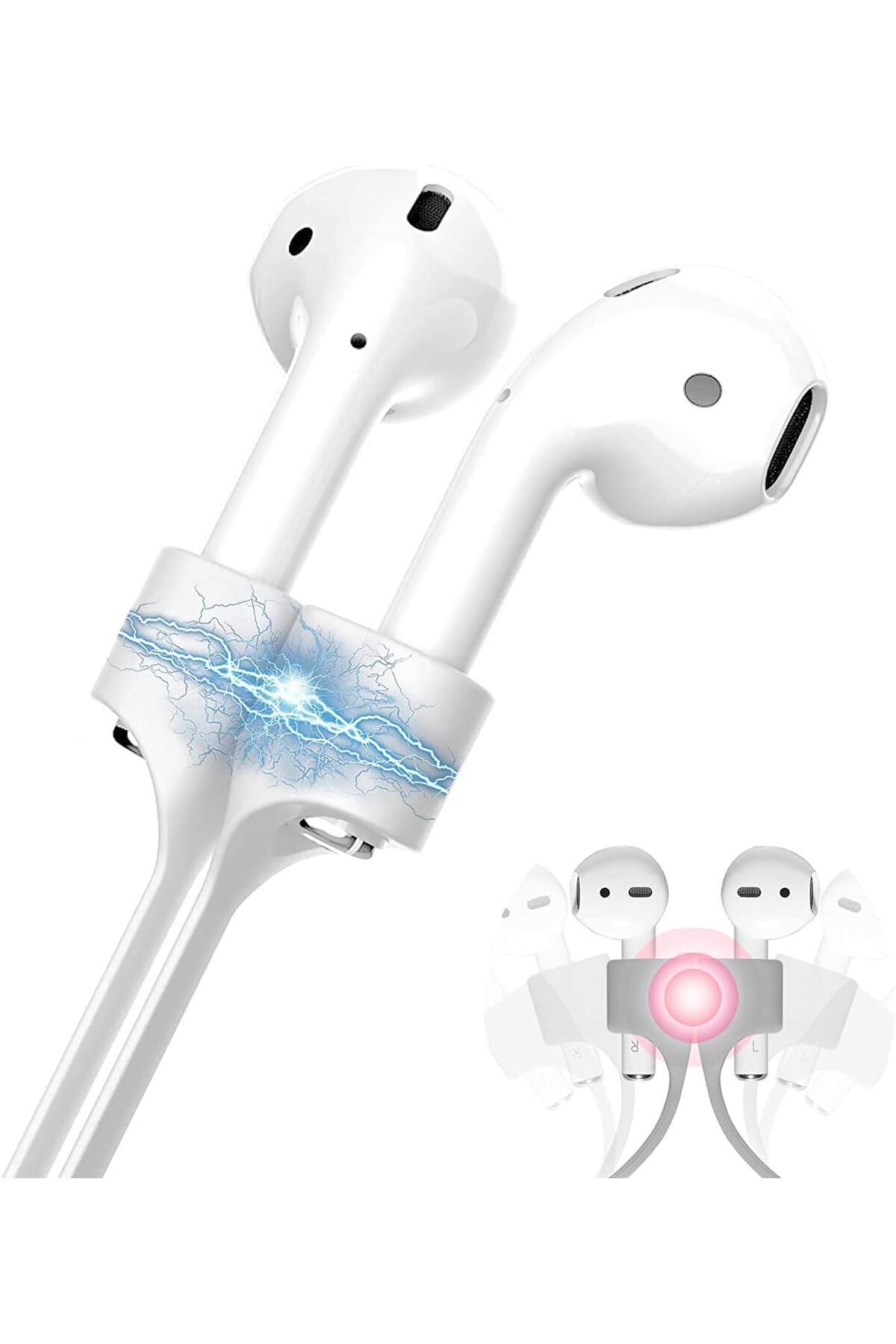 yenibagshop Boyun Askı ipi Tutucu Silikon ip Basic Beyaz Apple Airpods 1 2 Airpods 3 Airpods Pro ile Uyumlu ürün