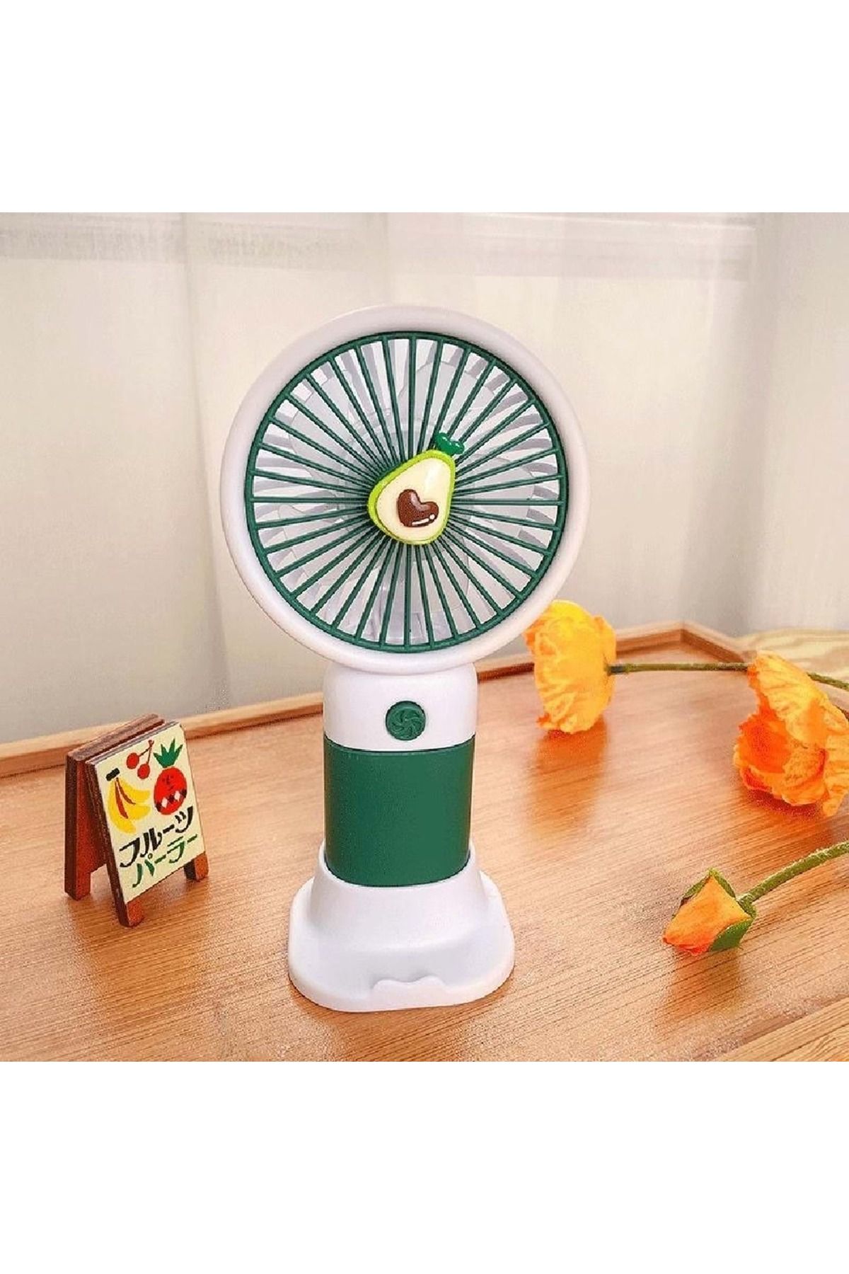 MetaForce Mini Fan Şarjlı Taşınabilir El Vantilatörü Telefon Standı Meyve Figürlü Usb Mini Fan 250Mah 5W Güçlü