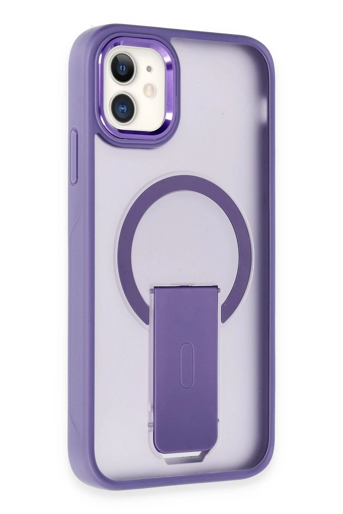 NewFace iPhone 12 Tork Magsafe Standlı Kapak - Derin Mor YNSMR