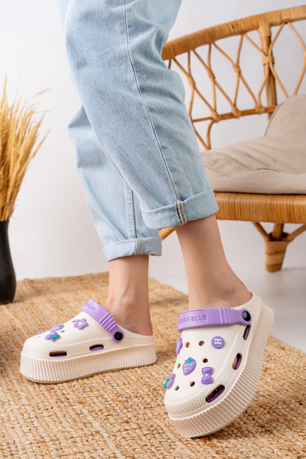 Slipcat Unisex Yüksek Tabanlı Deniz Sabo Doktor Hemşire Hastane Comfort Sandalet Unisex görsel 3
