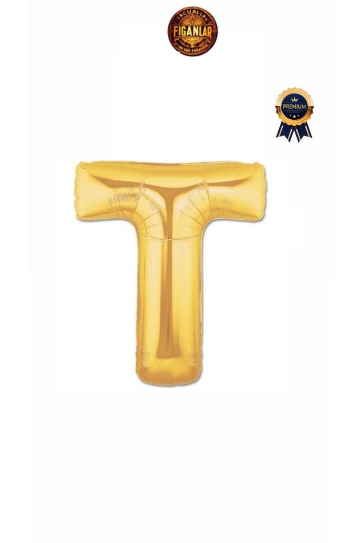 figanlar ambalaj 1.Kalite Folyo Balon T harfi Helyum Balon 75cm gold renk