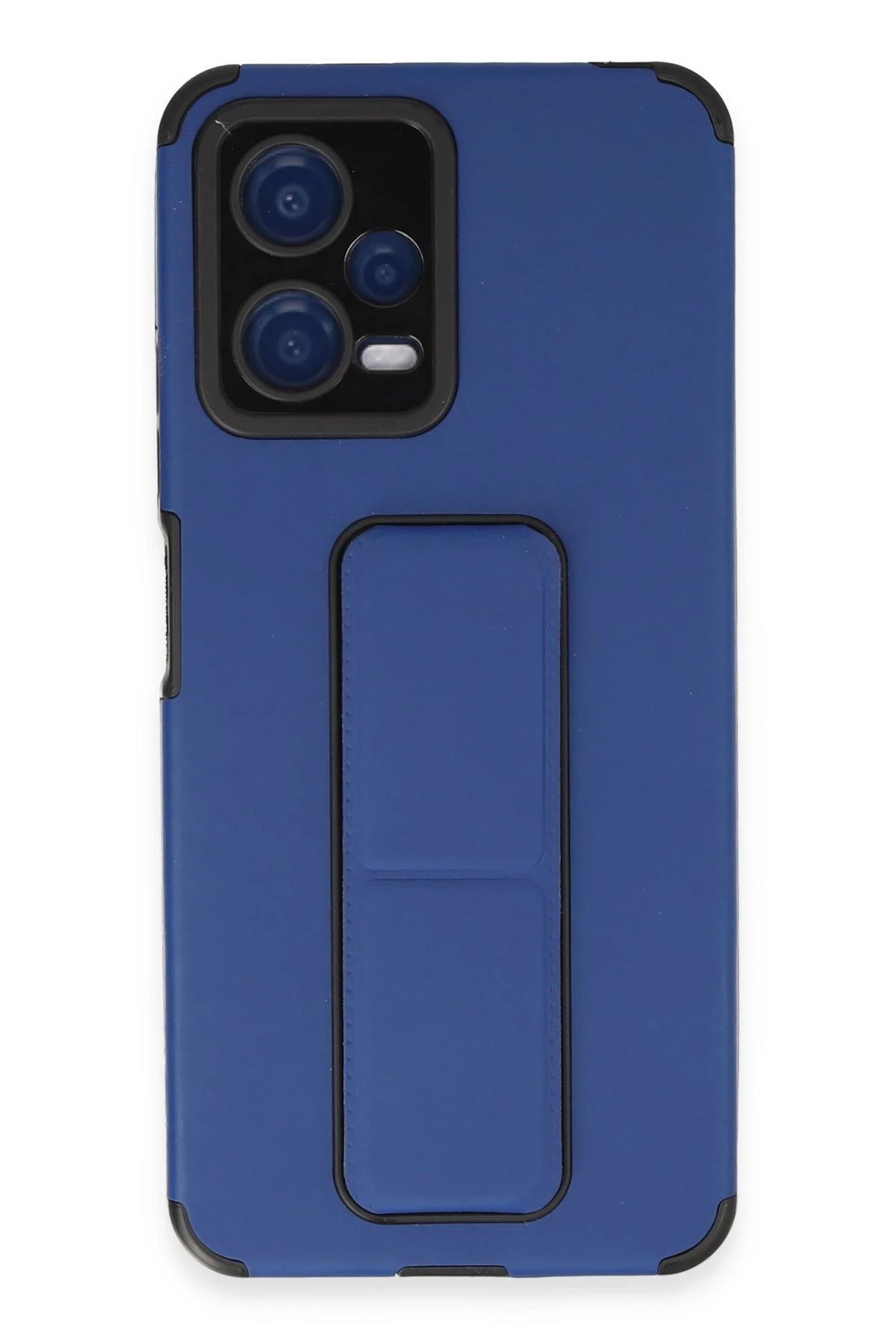 NewFace Xiaomi Poco X5 5G Kılıf Mega Standlı Silikon - Mavi INSLM
