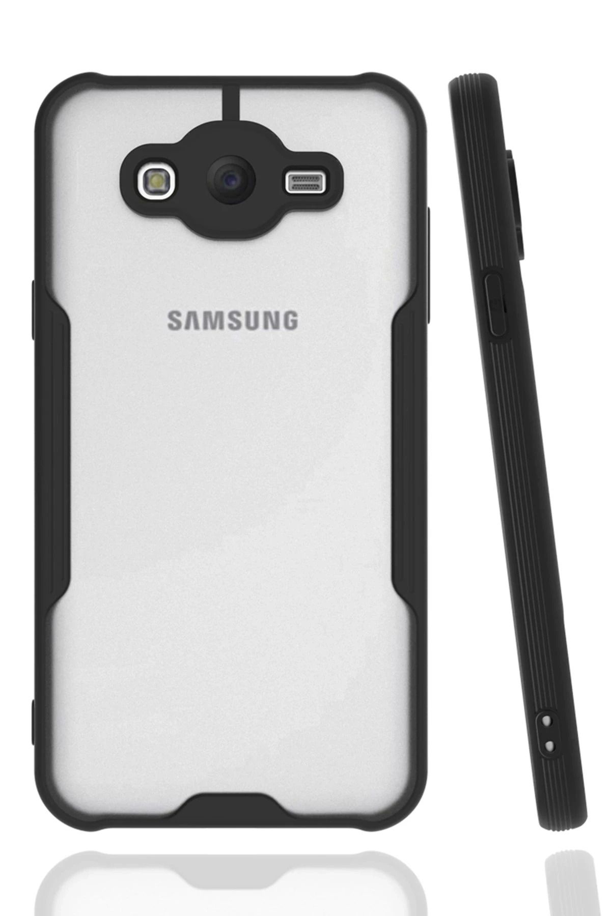 NewFace Samsung Galaxy J7 Kılıf Platin Silikon - Siyah INSLM