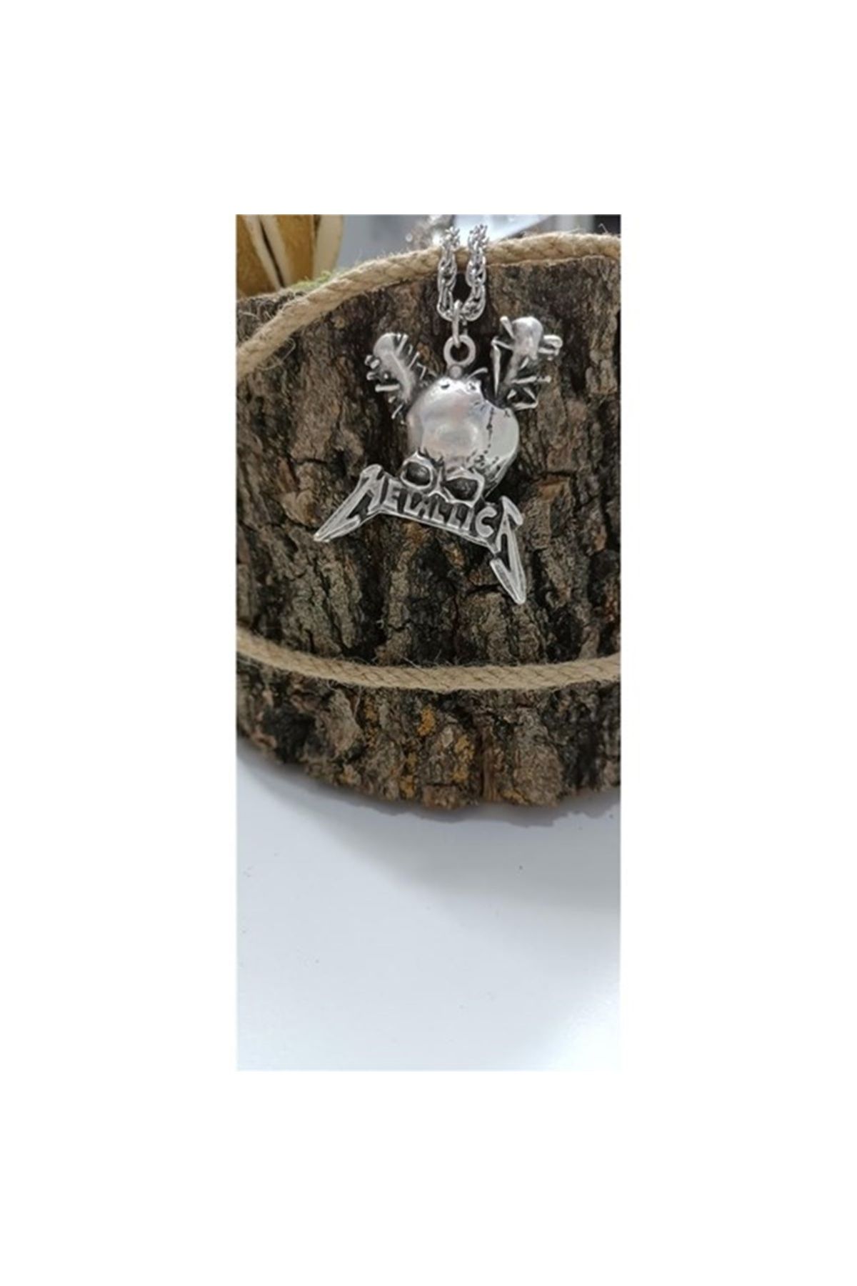 galaxyboutique Metallica Rodyum Kolye