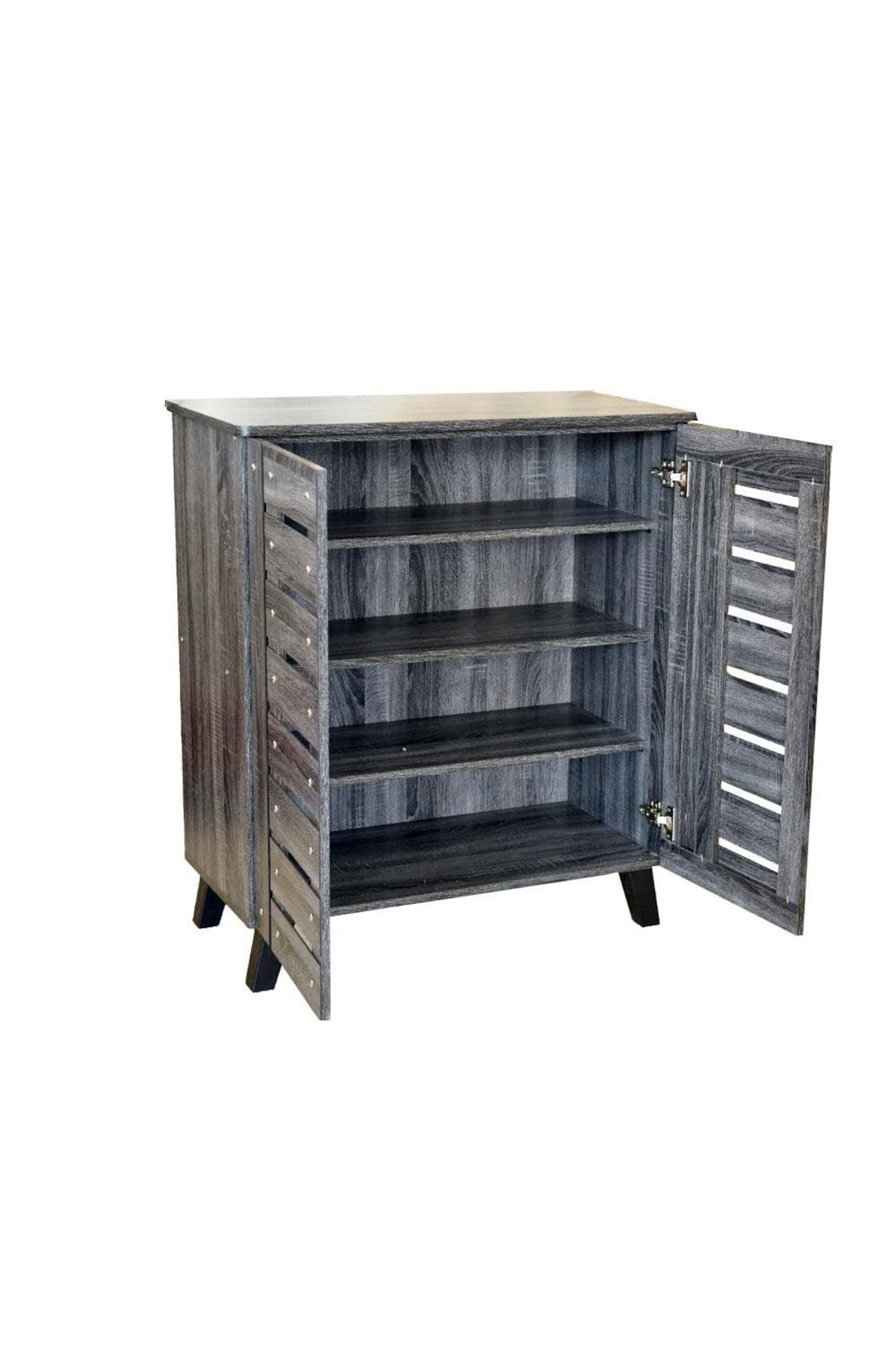 woodage-Shoe Storage Cabinet with 4 Shelves and 2 Doors 2