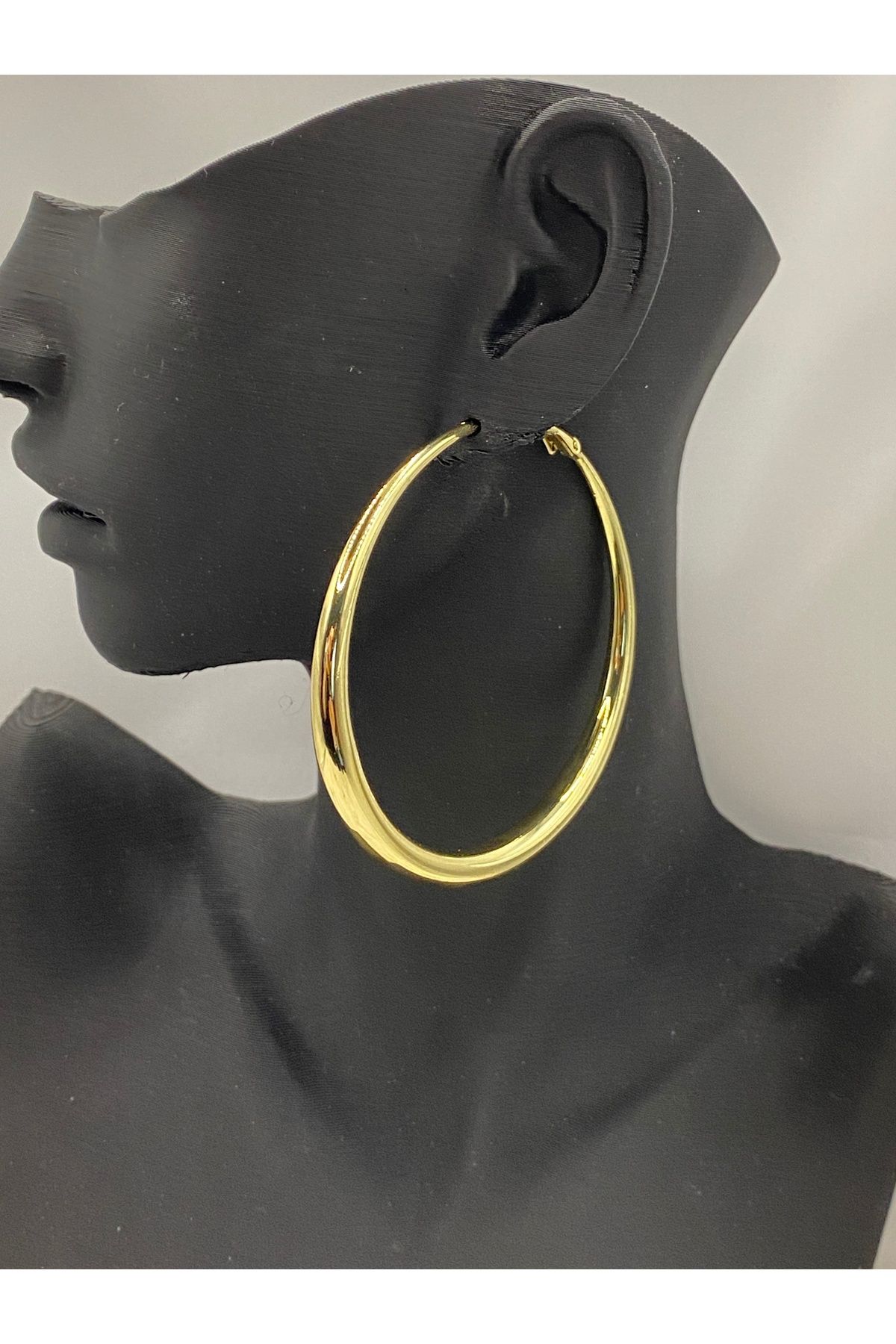 B&G Desing GOLD HALKA Özel Tasarım Çelik Küpe - Hediyelik Özel