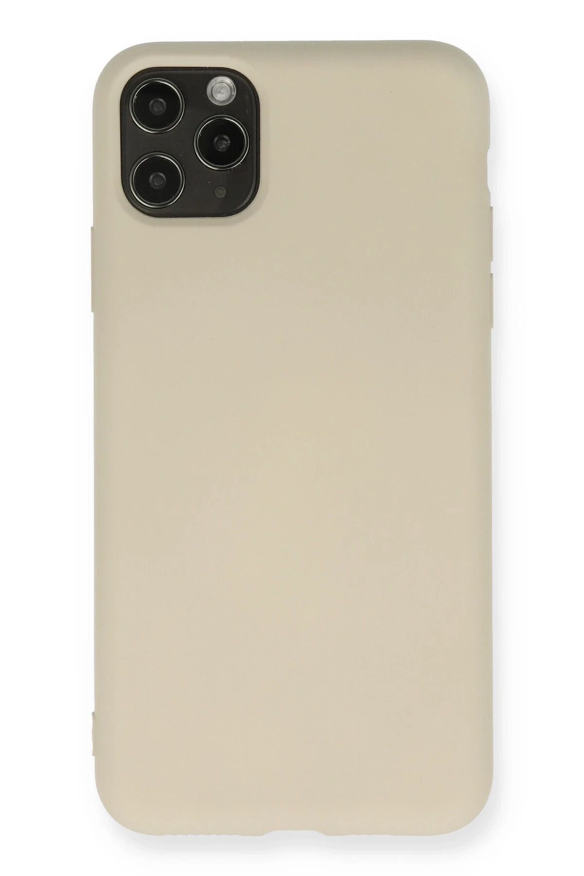 NewFace iPhone 11 Pro Max Kılıf Nano içi Kadife Silikon - Bej BSTMY