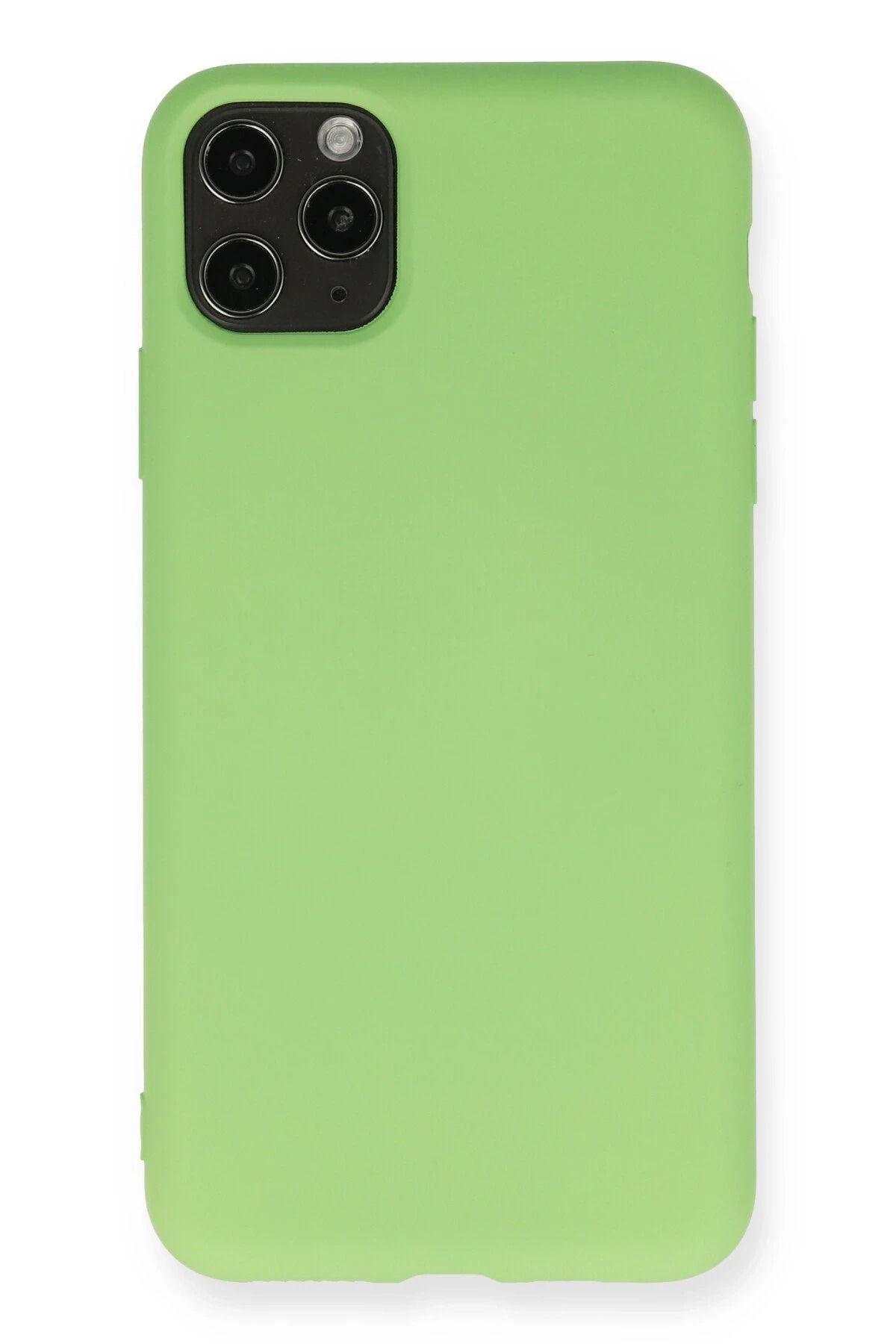 NewFace iPhone 11 Pro Max Uyumlu  Kılıf Nano içi Kadife Silikon - Yeşil INSLM