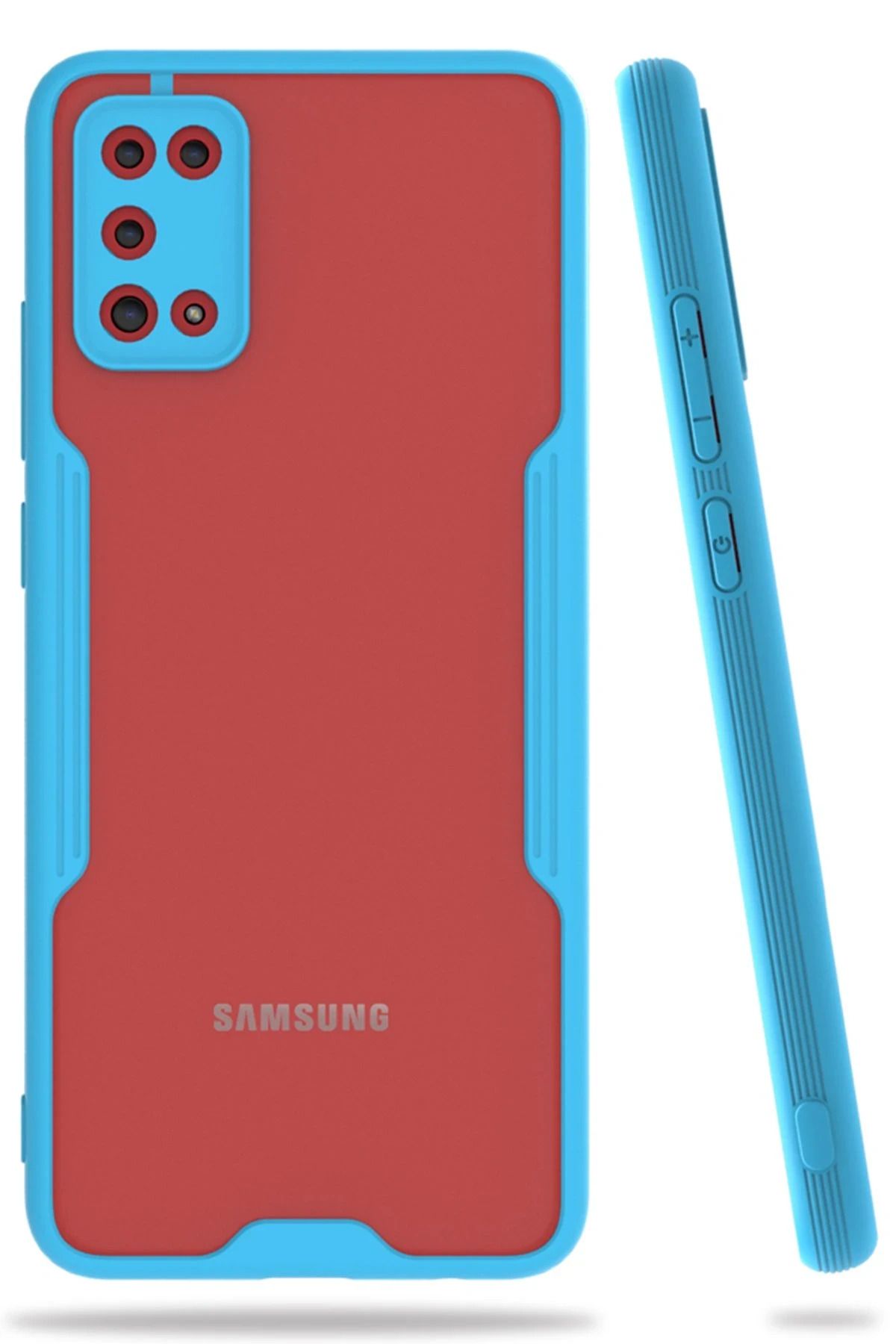 NewFace Samsung Galaxy A02S Kılıf Platin Silikon - Mavi INSLM