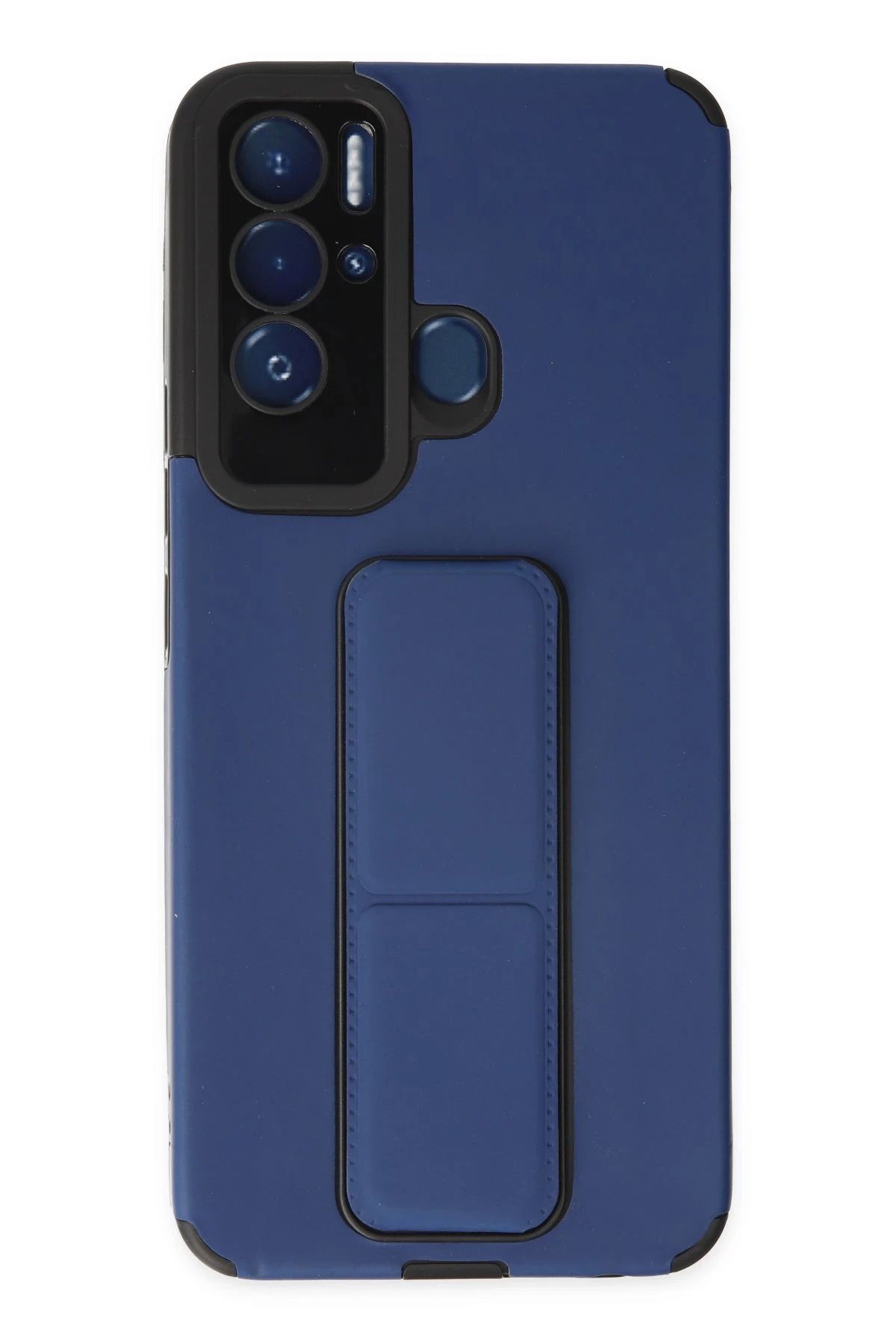 NewFace Tecno Pova Neo Kılıf Mega Standlı Silikon - Mavi HNZRN