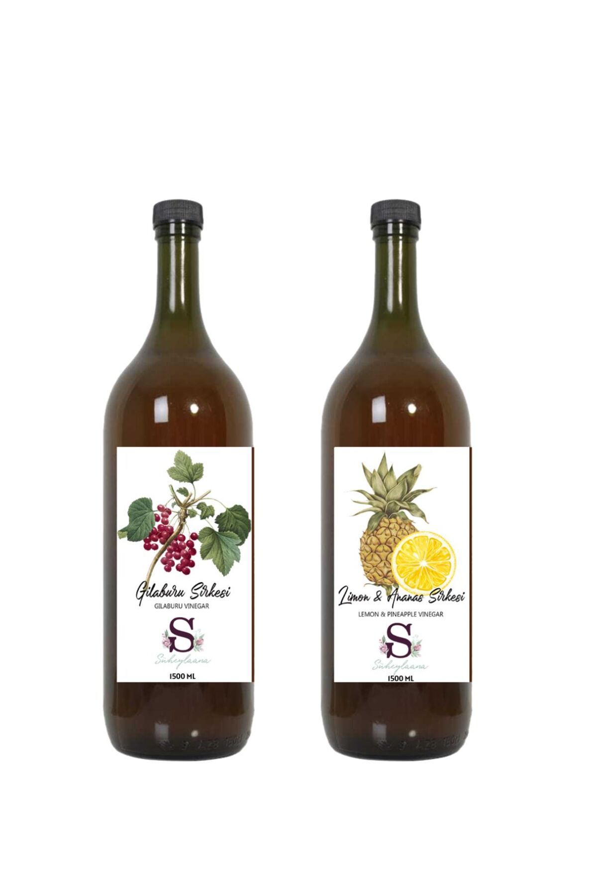 Süheylaana Doğal Gilaburu Sirkesi 1500 Ml - Doğal Limon & Ananas Sirkesi 1500 Ml