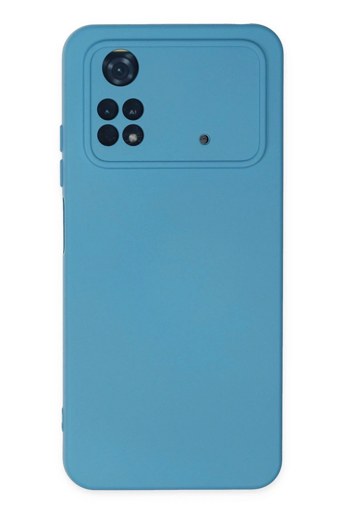 NewFace Xiaomi Poco M4 Pro 4G Uyumlu Kılıf Nano içi Kadife Silikon - Mavi BSTMY