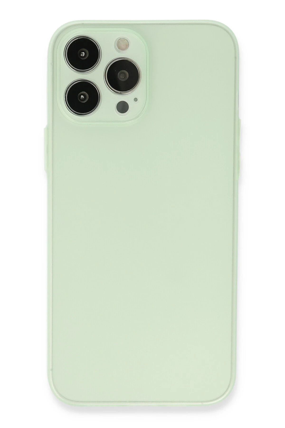 NewFace iPhone 13 Pro Max Kılıf Silikon - Açık Yeşil FLKRY