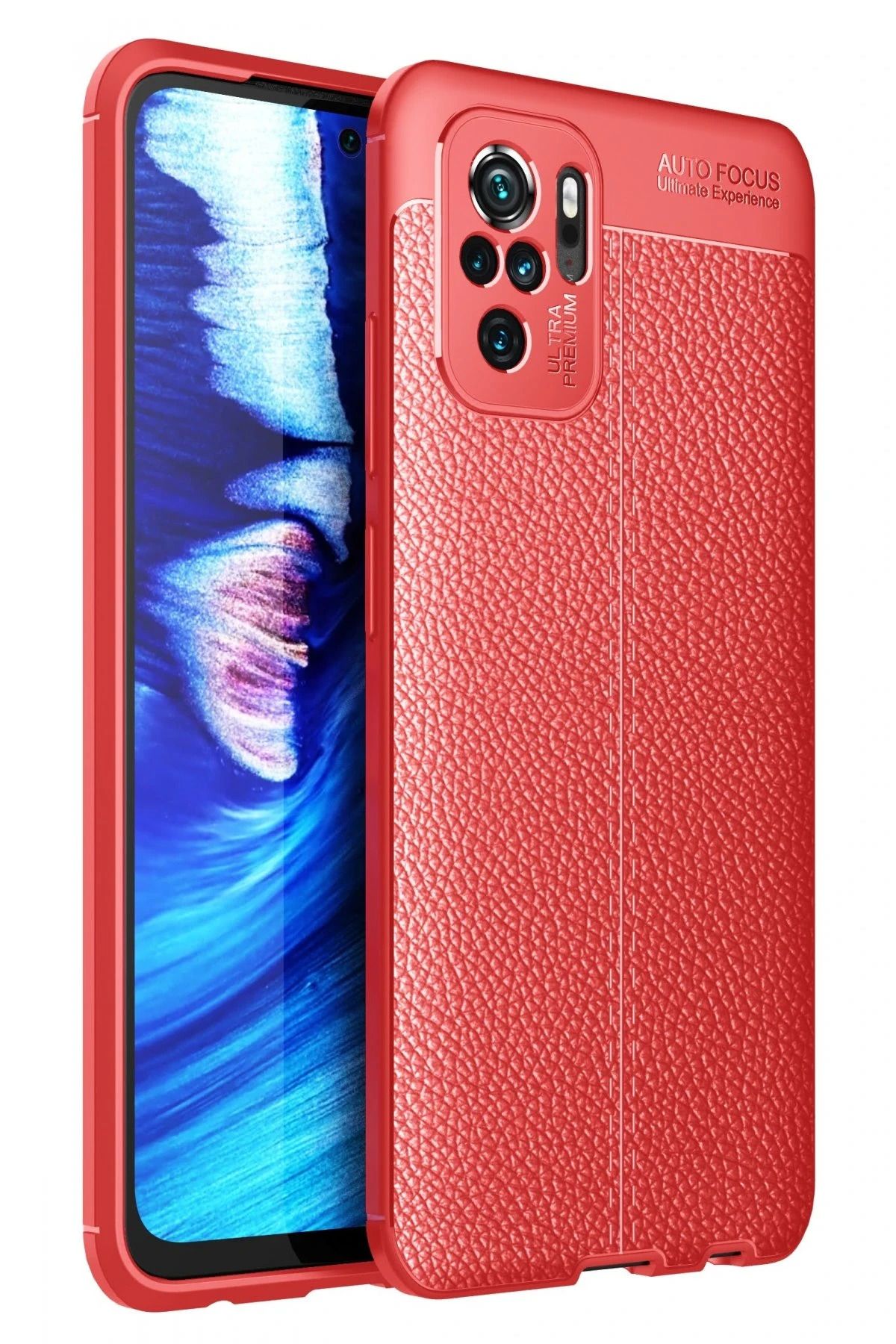 NewFace Xiaomi Redmi Note 10 Kılıf Auto Focus Kapak - Kırmızı JOJUA