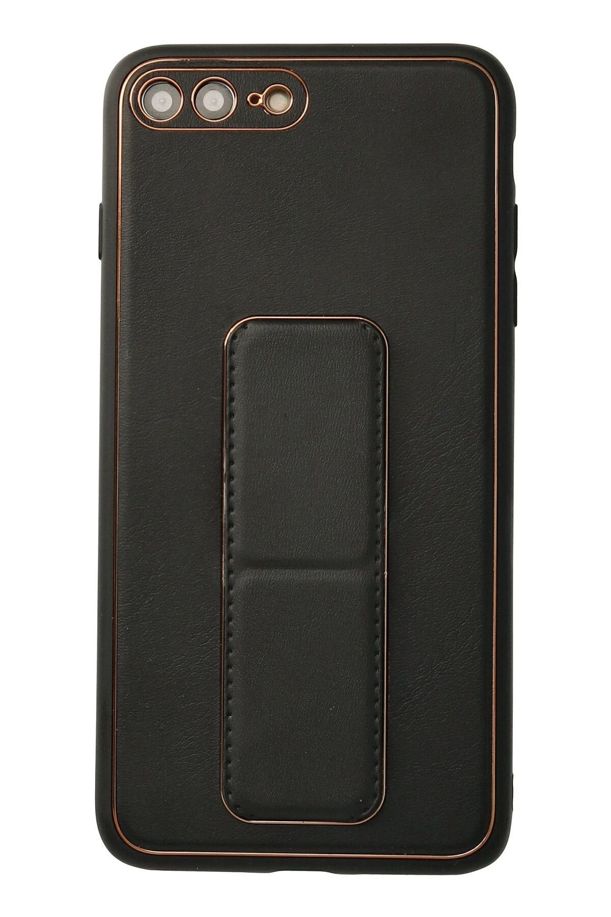NewFace iPhone 7 Plus Kılıf Coco Deri Standlı Kapak - Siyah BSTMY
