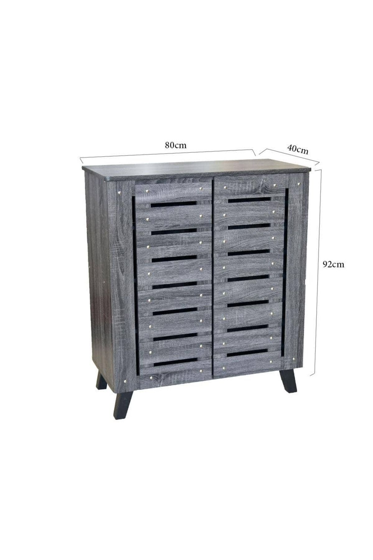 woodage-Shoe Storage Cabinet with 4 Shelves and 2 Doors 3