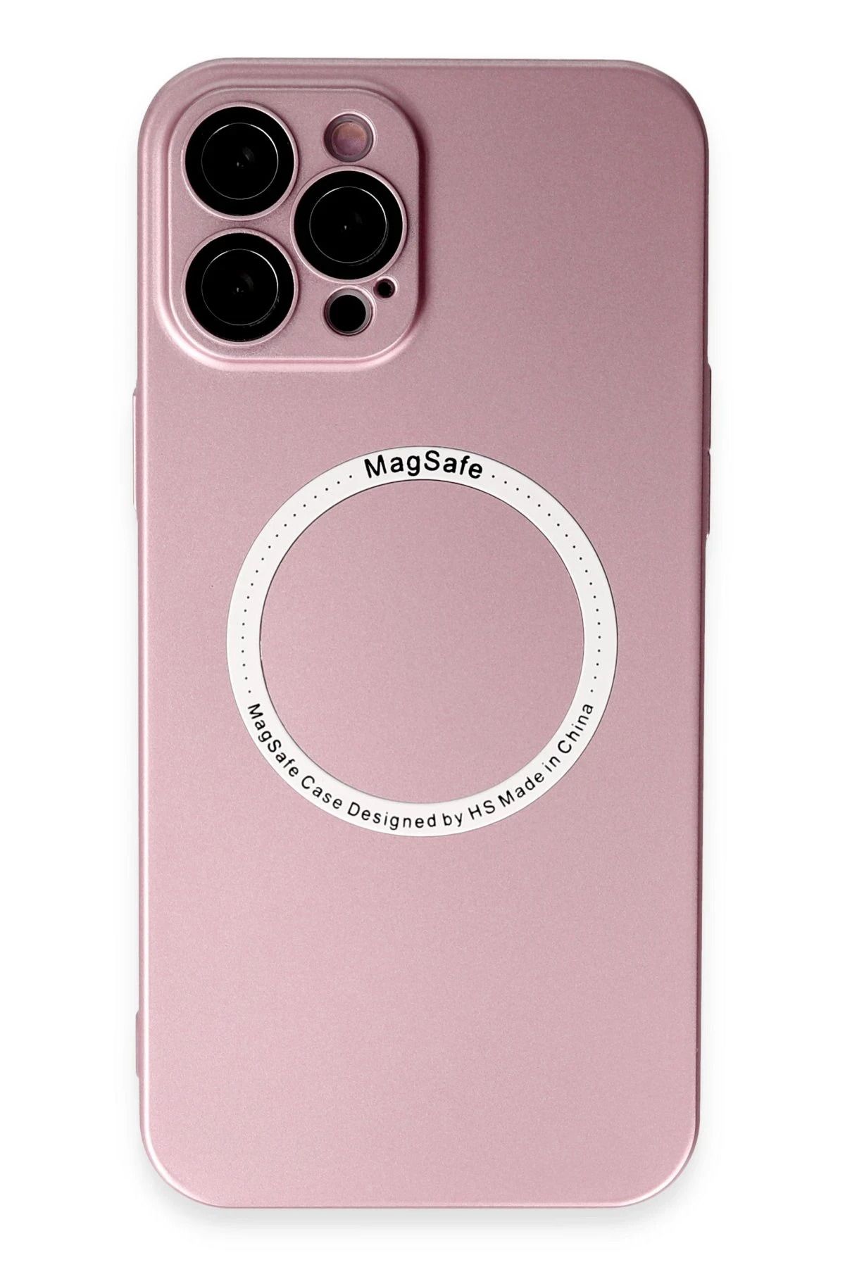 NewFace iPhone 12 Pro Max Kılıf Jack Magneticsafe Lens Silikon - Rose Gold BSTMY