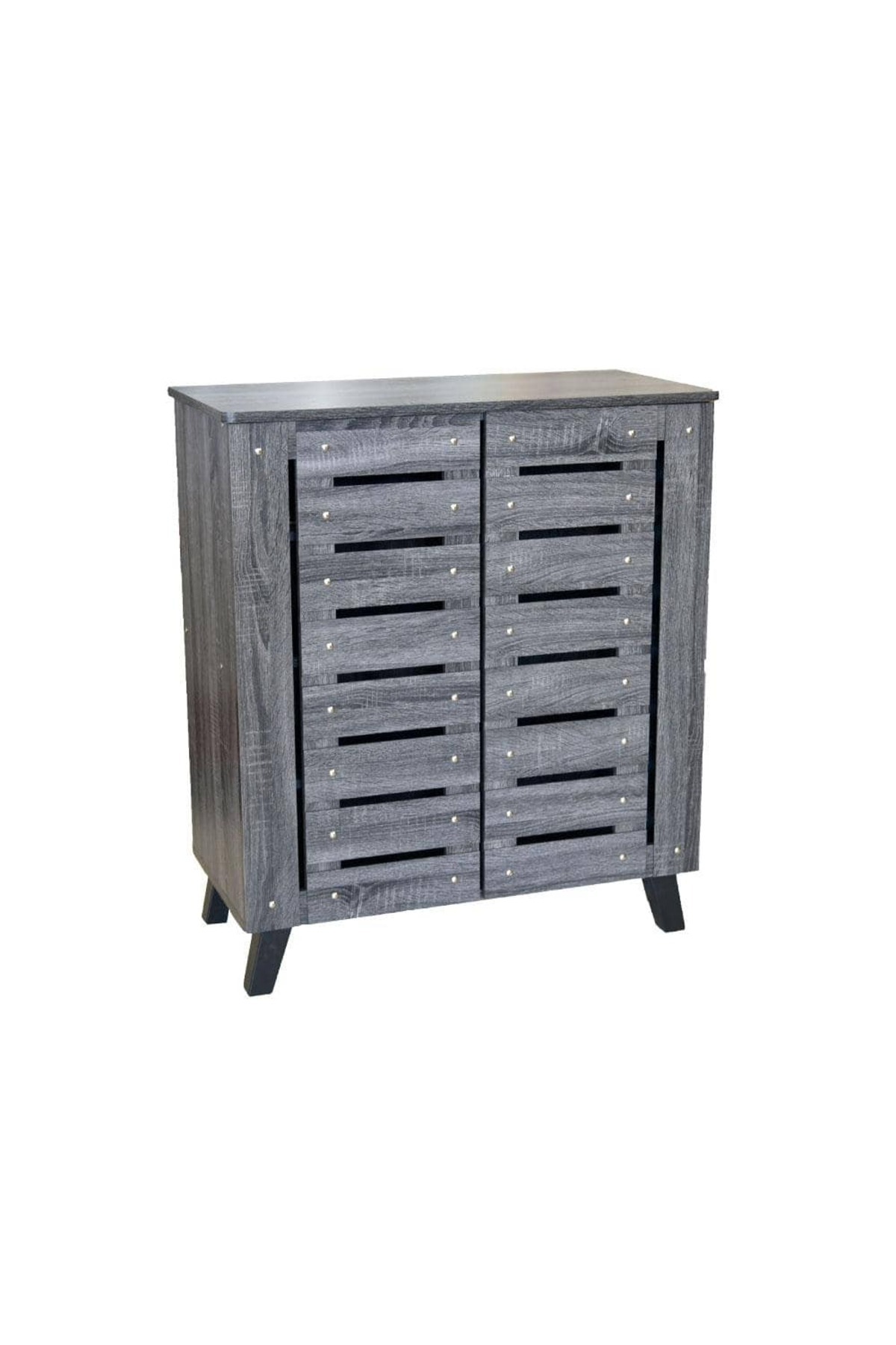 woodage-Shoe Storage Cabinet with 4 Shelves and 2 Doors 1