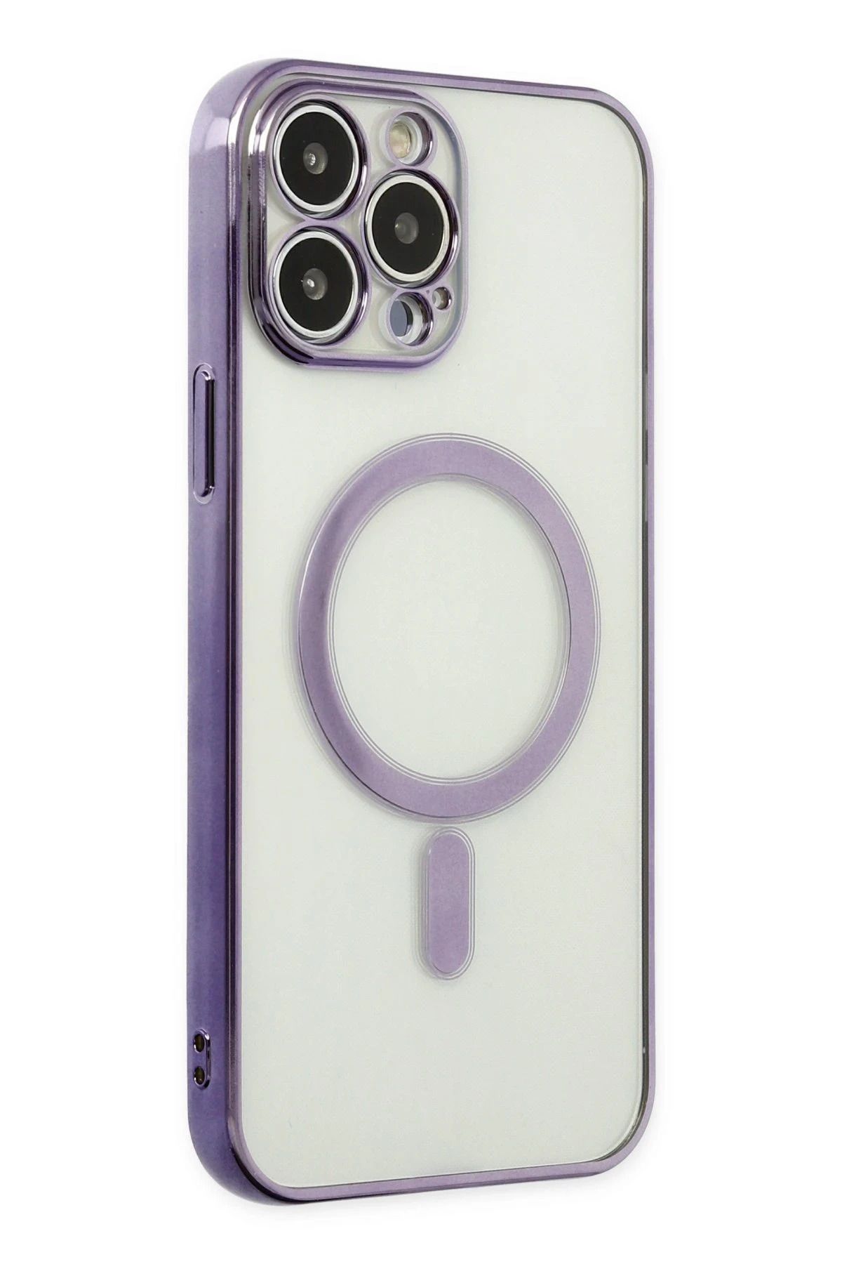 NewFace iPhone 14 Pro Kılıf Magneticsafe Lazer Silikon - Mor BSTMY