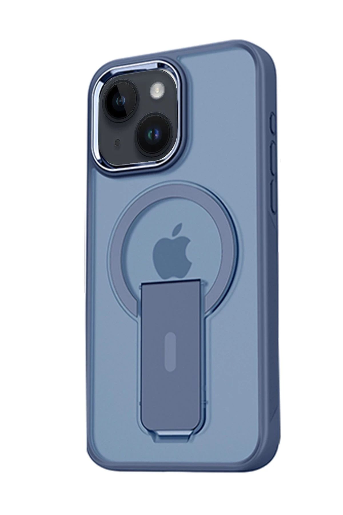 NewFace iPhone 15 Tork Magsafe Standlı Kapak - Lacivert YNSMR