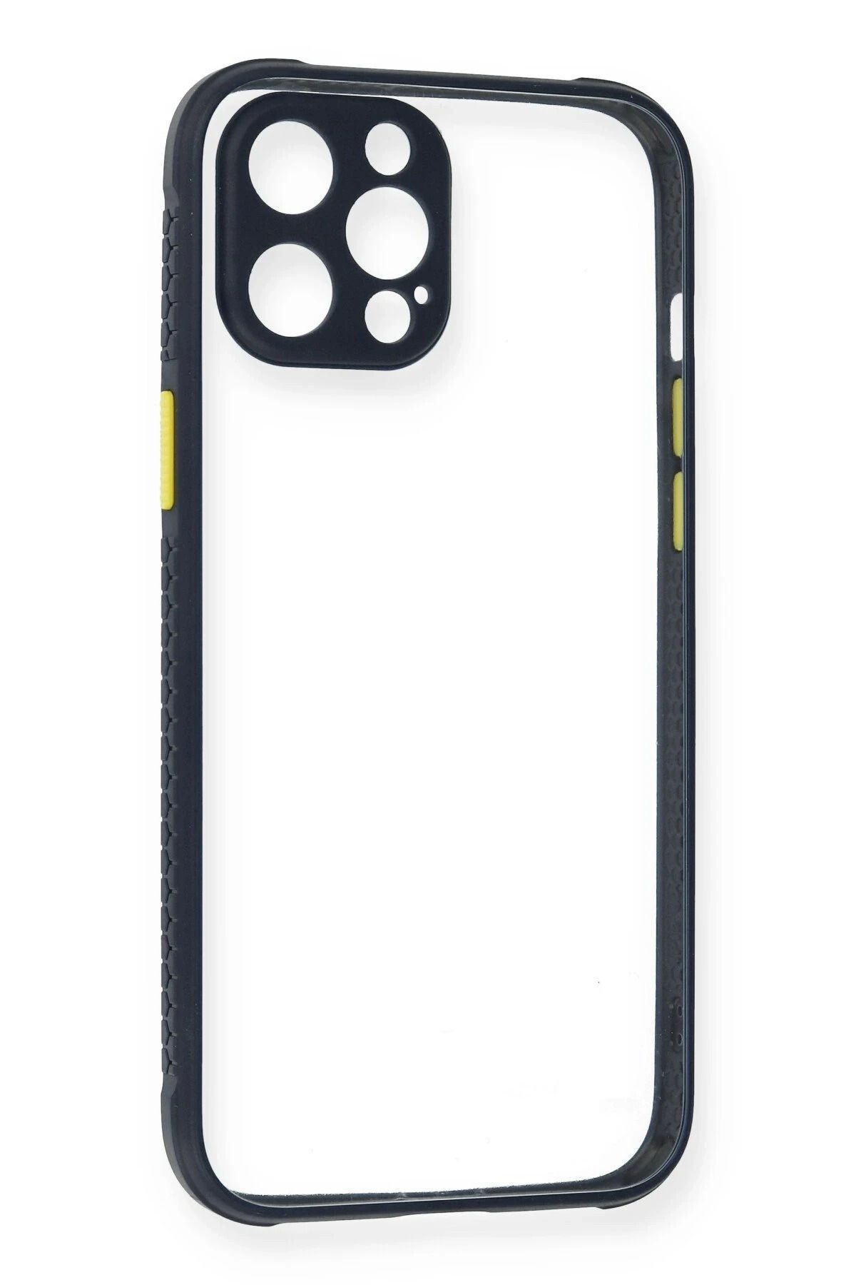 NewFace iPhone 12 Kılıf Miami Şeffaf Silikon - Lacivert BSTMY