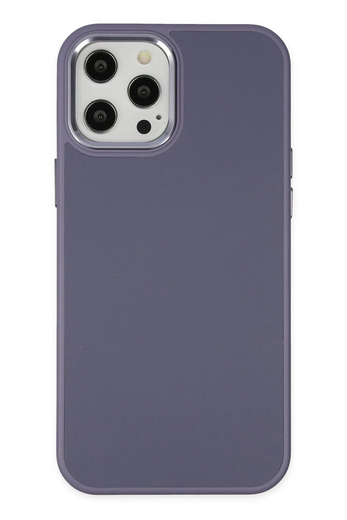 NewFace iPhone 12 Pro Max Kılıf Asya Deri Silikon - Mor BSTMY