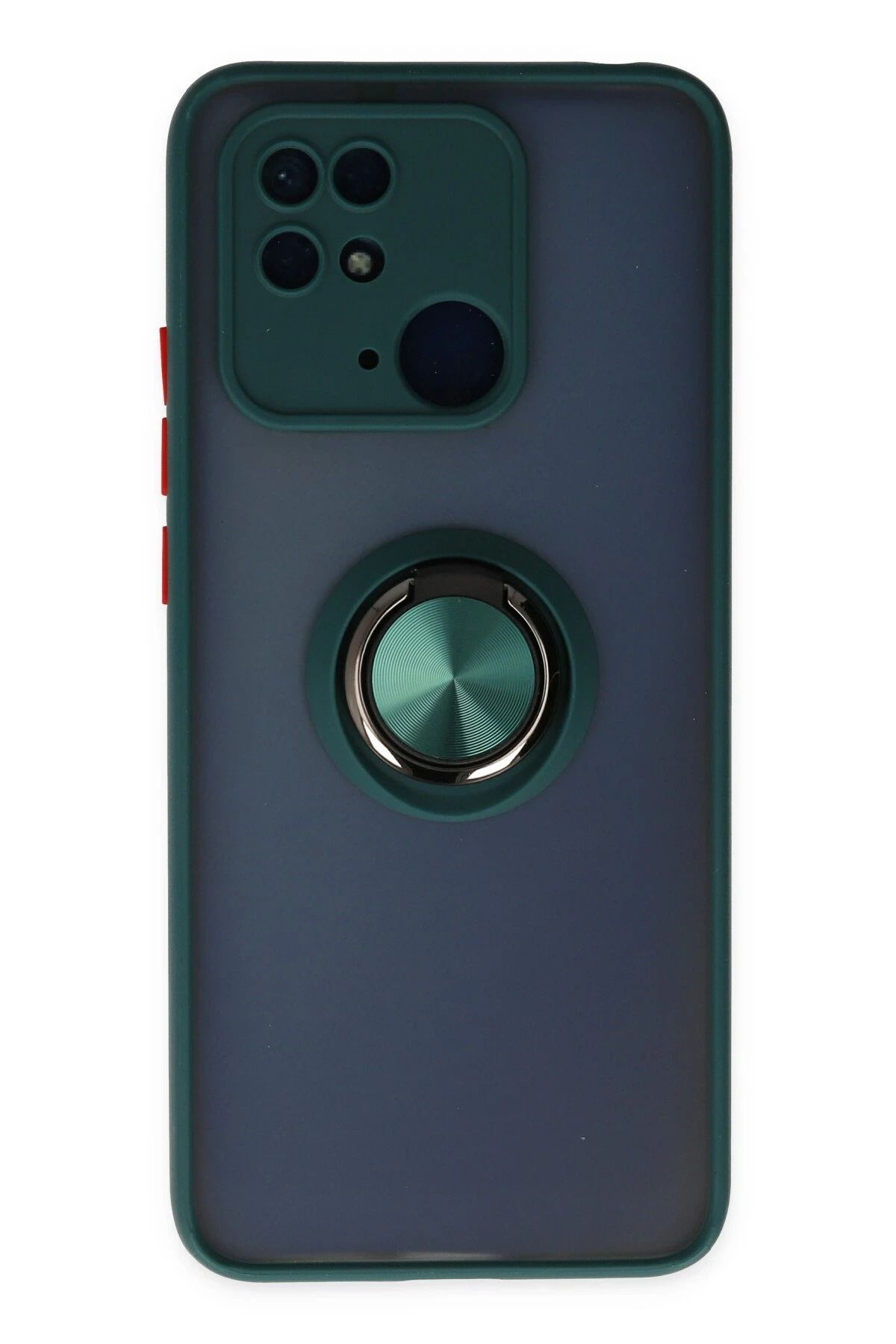 NewFace Xiaomi Poco C40 Kılıf Montreal Yüzüklü Silikon Kapak - Yeşil BSTMY