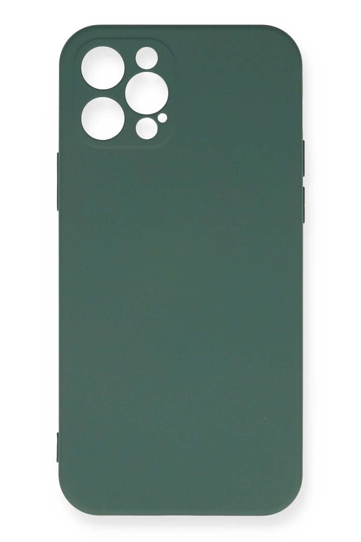 NewFace iPhone 12 Pro Max Uyumlu Kılıf Nano içi Kadife Silikon - Koyu Yeşil MRAYD