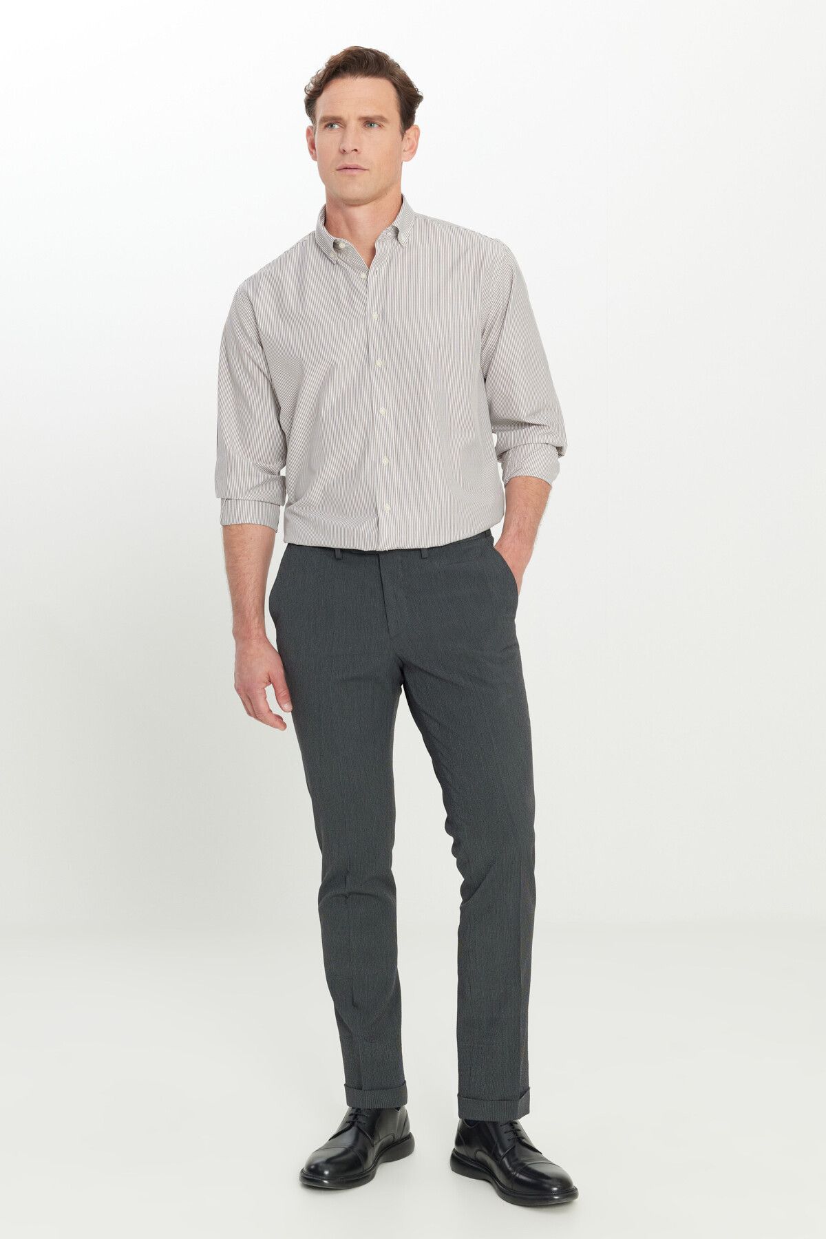 ALTINYILDIZ CLASSICS Altınyıldız ACE001252193 Antrasit Erkek Slim Fit Esnek Pantolon