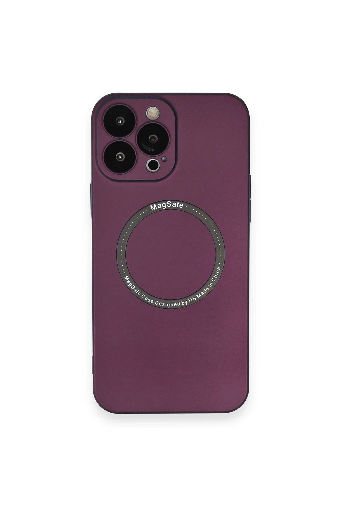 NewFace iPhone 13 Pro Max Kılıf Jack Magneticsafe Lens Silikon - Mürdüm BSTMY