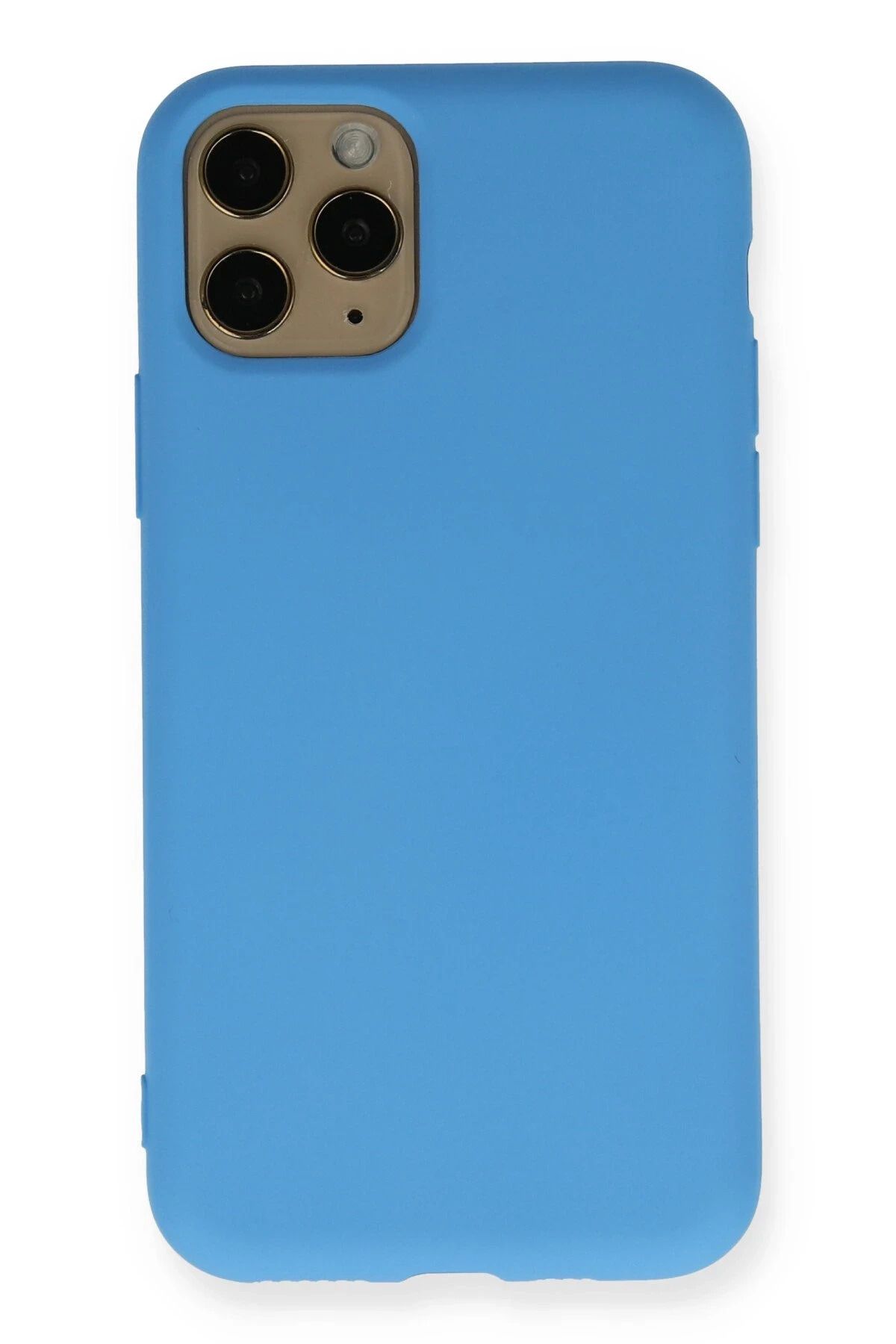 NewFace iPhone 11 Pro uyumlu Kılıf Nano içi Kadife Silikon - Mavi MRAYD