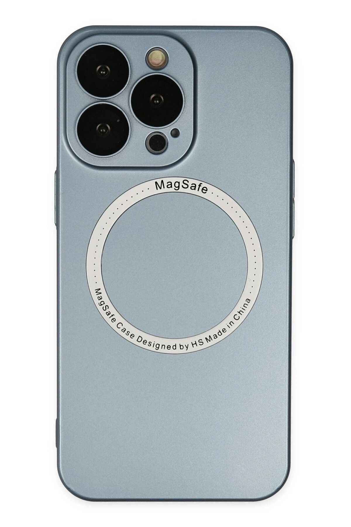 NewFace iPhone 13 Pro Kılıf Jack Magneticsafe Lens Silikon - Sierra Blue BSTMY