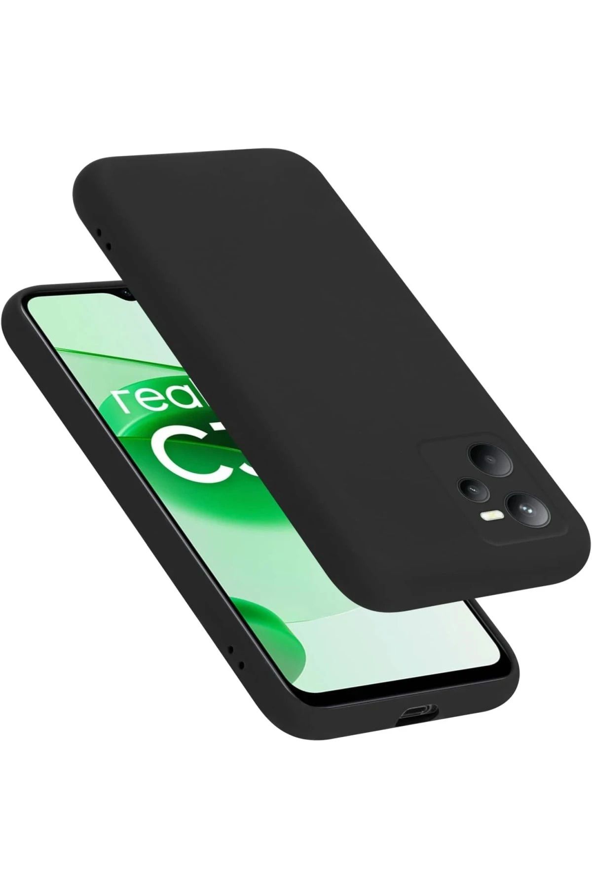 NewFace Realme C35 Kılıf First Silikon - Siyah YNSMR