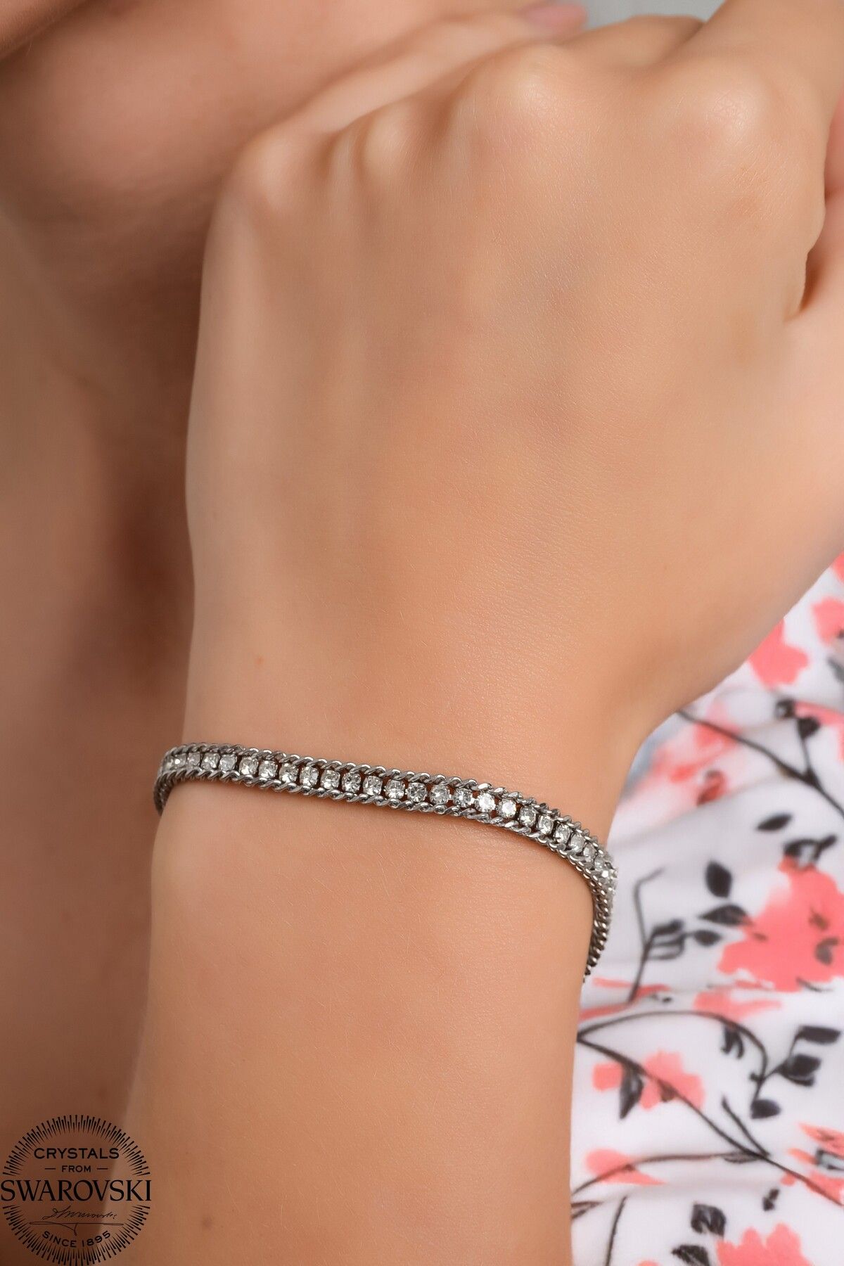 Swarovski Estetik ve Işıltılı Zirconia Çelik Bileklik Özel Tasarım