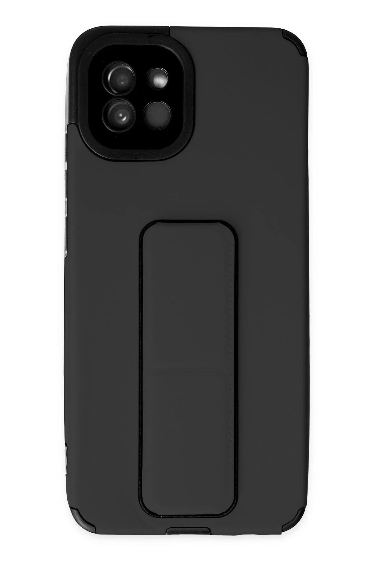 NewFace Samsung Galaxy A03 Kılıf Mega Standlı Silikon - Siyah NRMSA