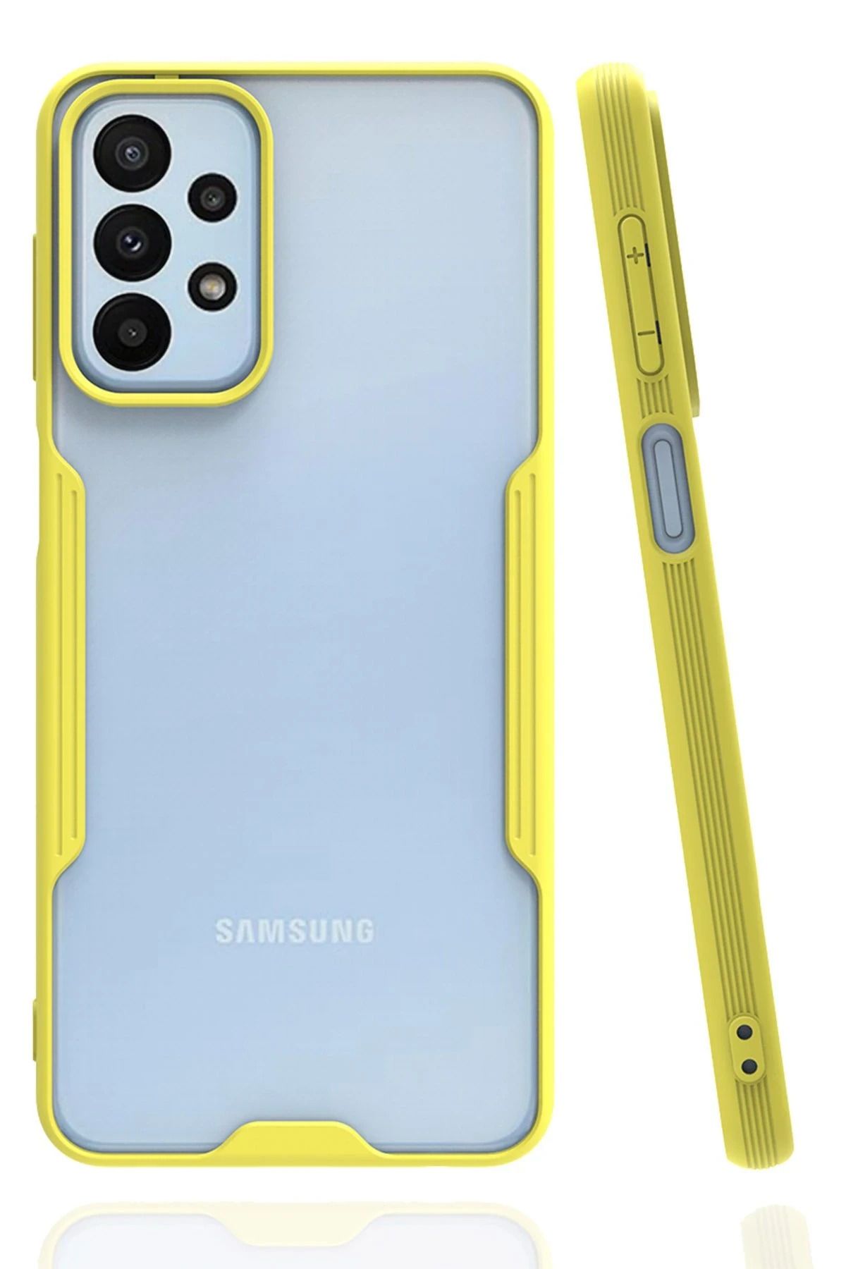 NewFace Samsung Galaxy A23 4G Kılıf Platin Silikon - Sarı YNSMR