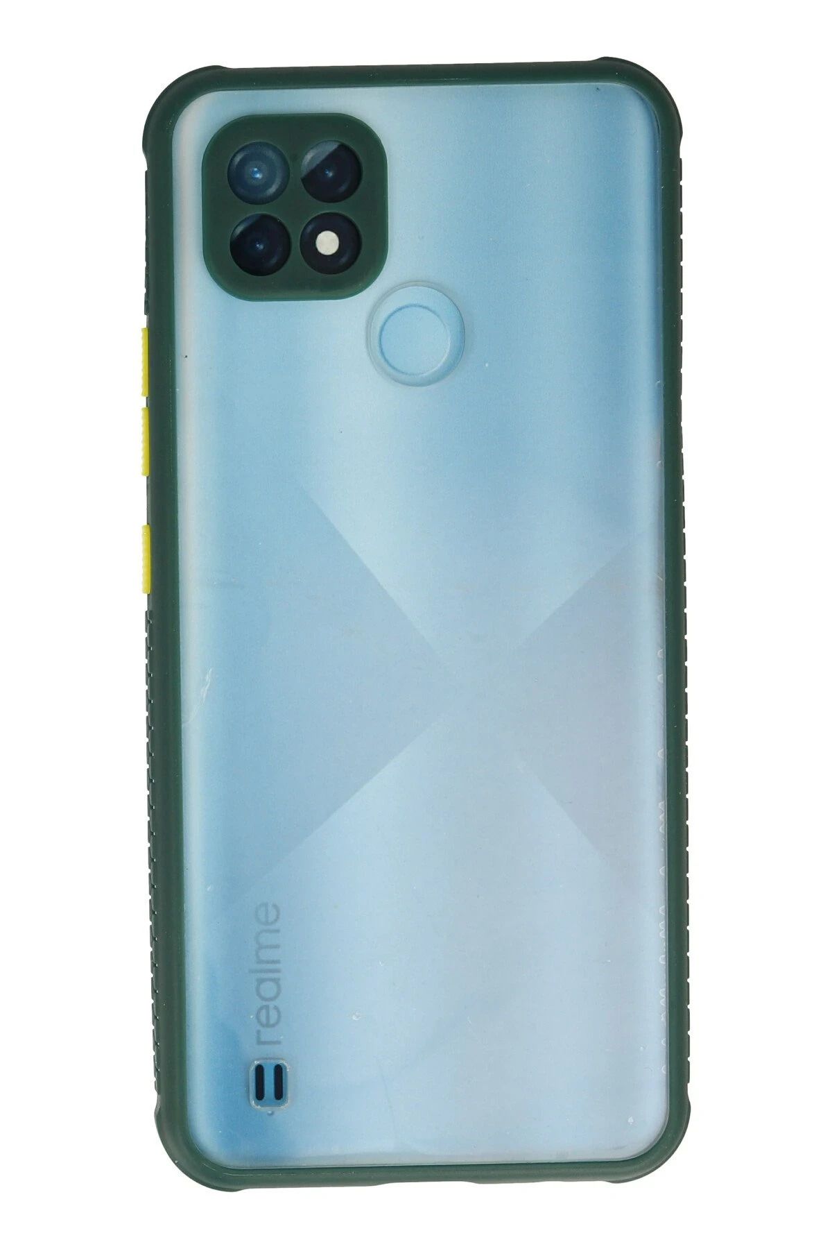 NewFace Realme C21 Kılıf Miami Şeffaf Silikon - Koyu Yeşil LZWDR
