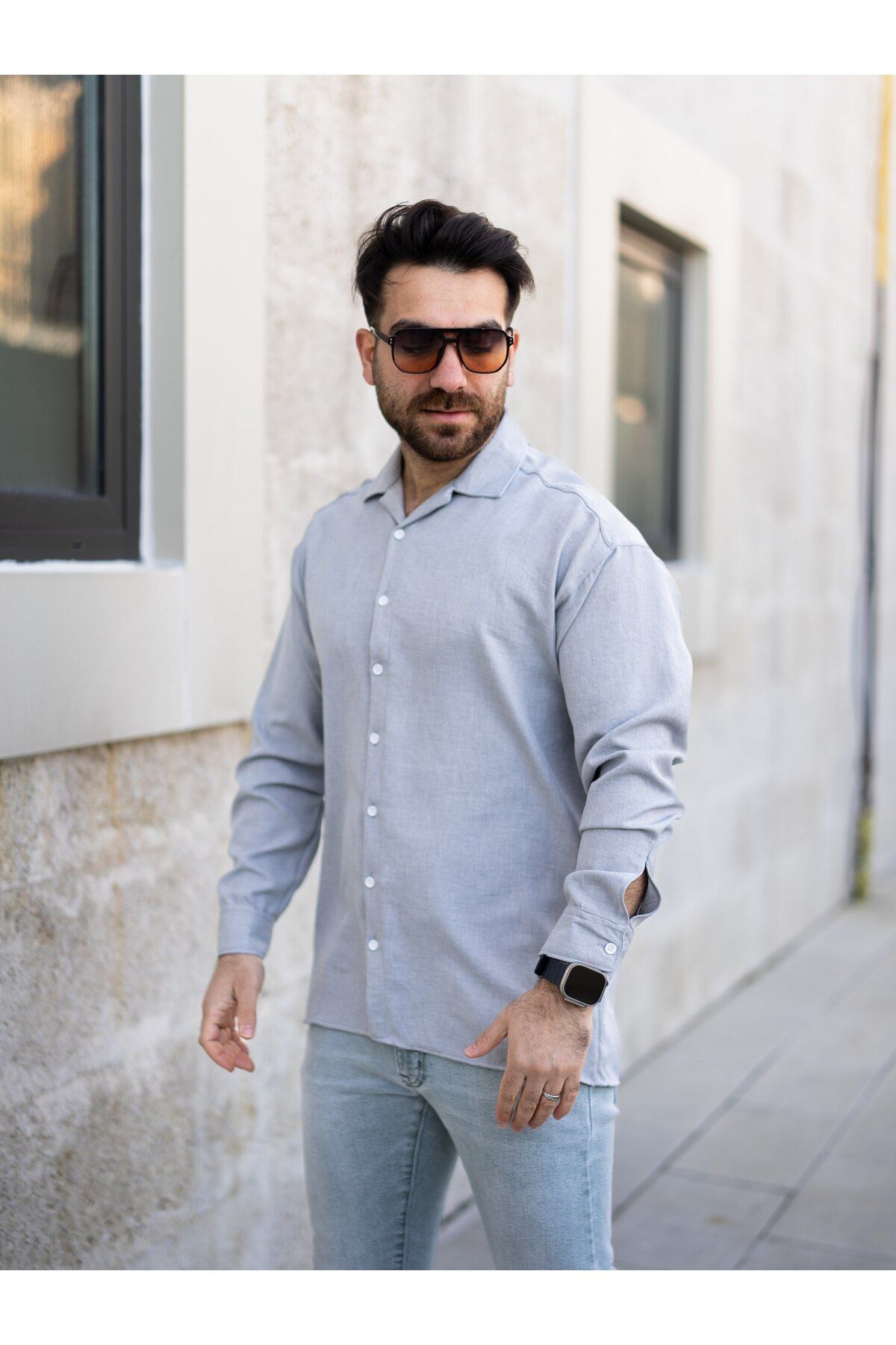 MODA OVERSİZE KETEN GÖMLEK