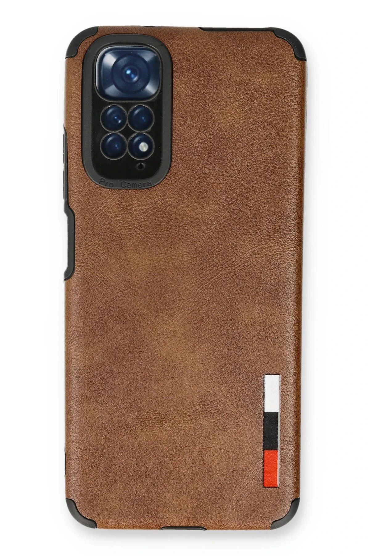 NewFace Xiaomi Redmi Note 11 Kılıf Loop Deri Silikon - Kahverengi JOJUA