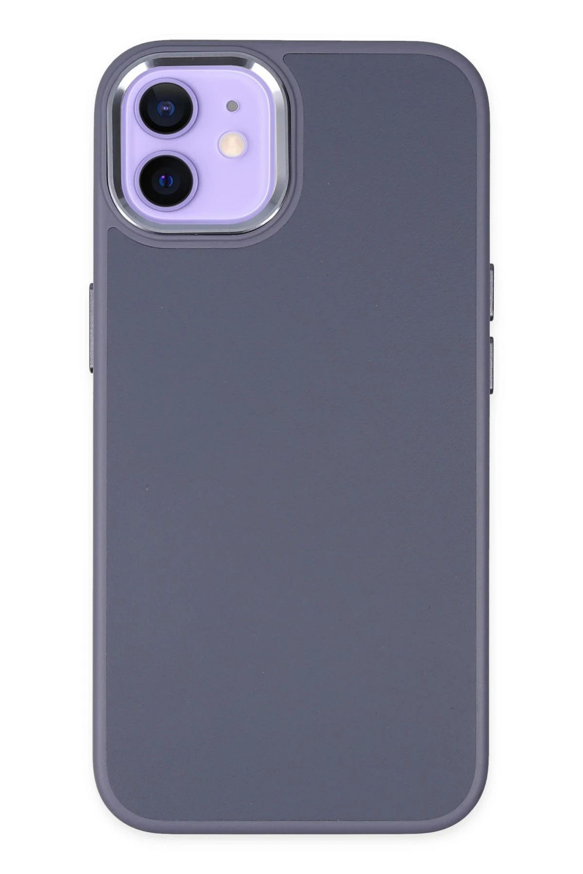 NewFace iPhone 12 Kılıf Asya Deri Silikon - Mor BSTMY