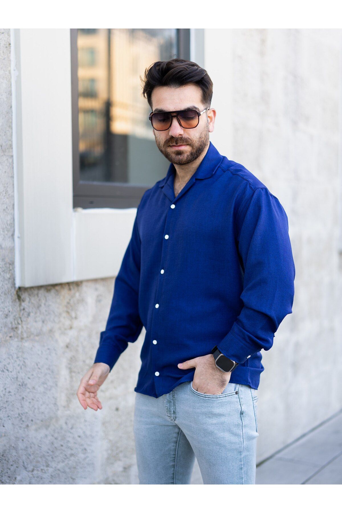 MODA OVERSİZE KETEN GÖMLEK