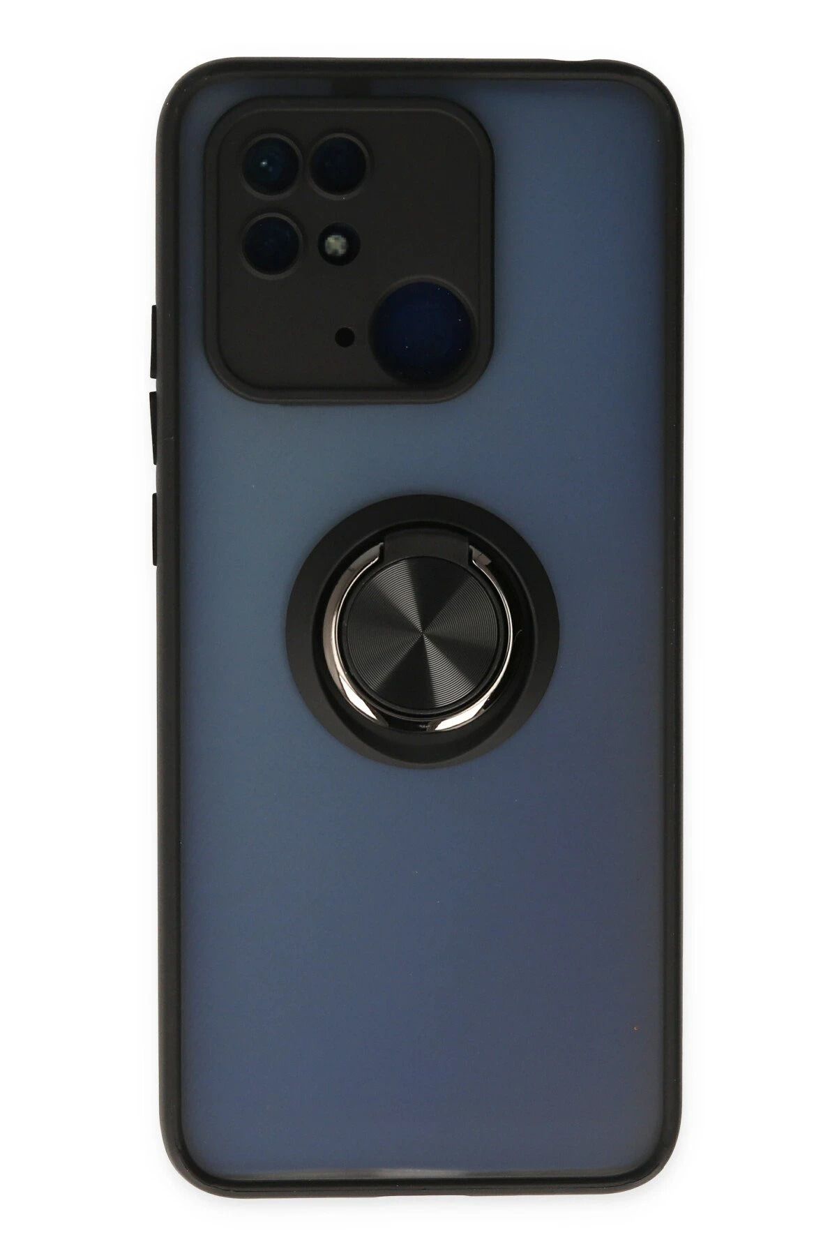 NewFace Xiaomi Poco C40 Kılıf Montreal Yüzüklü Silikon Kapak - Siyah BSTMY