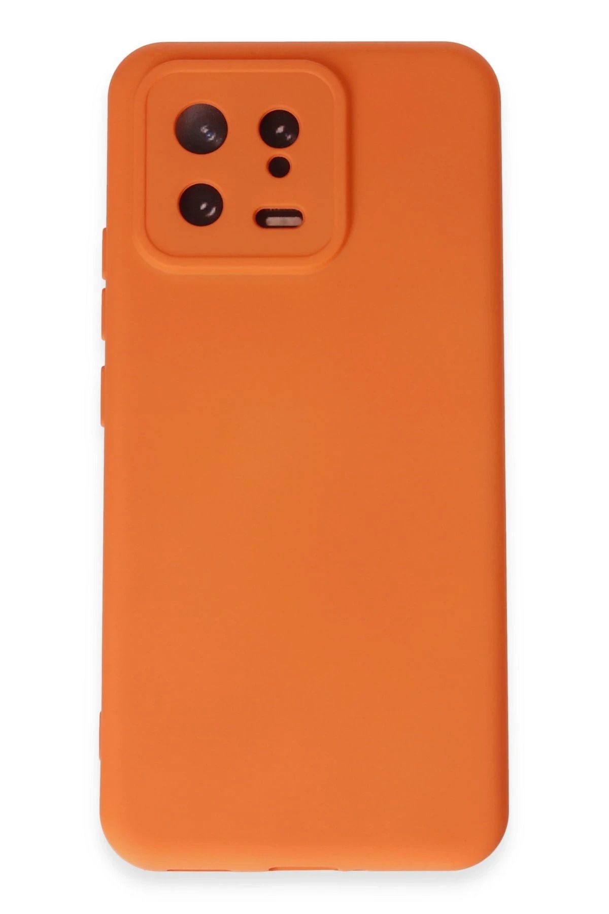 NewFace Xiaomi Mi 13 Kılıf Nano içi Kadife Silikon - Turuncu JOJUA